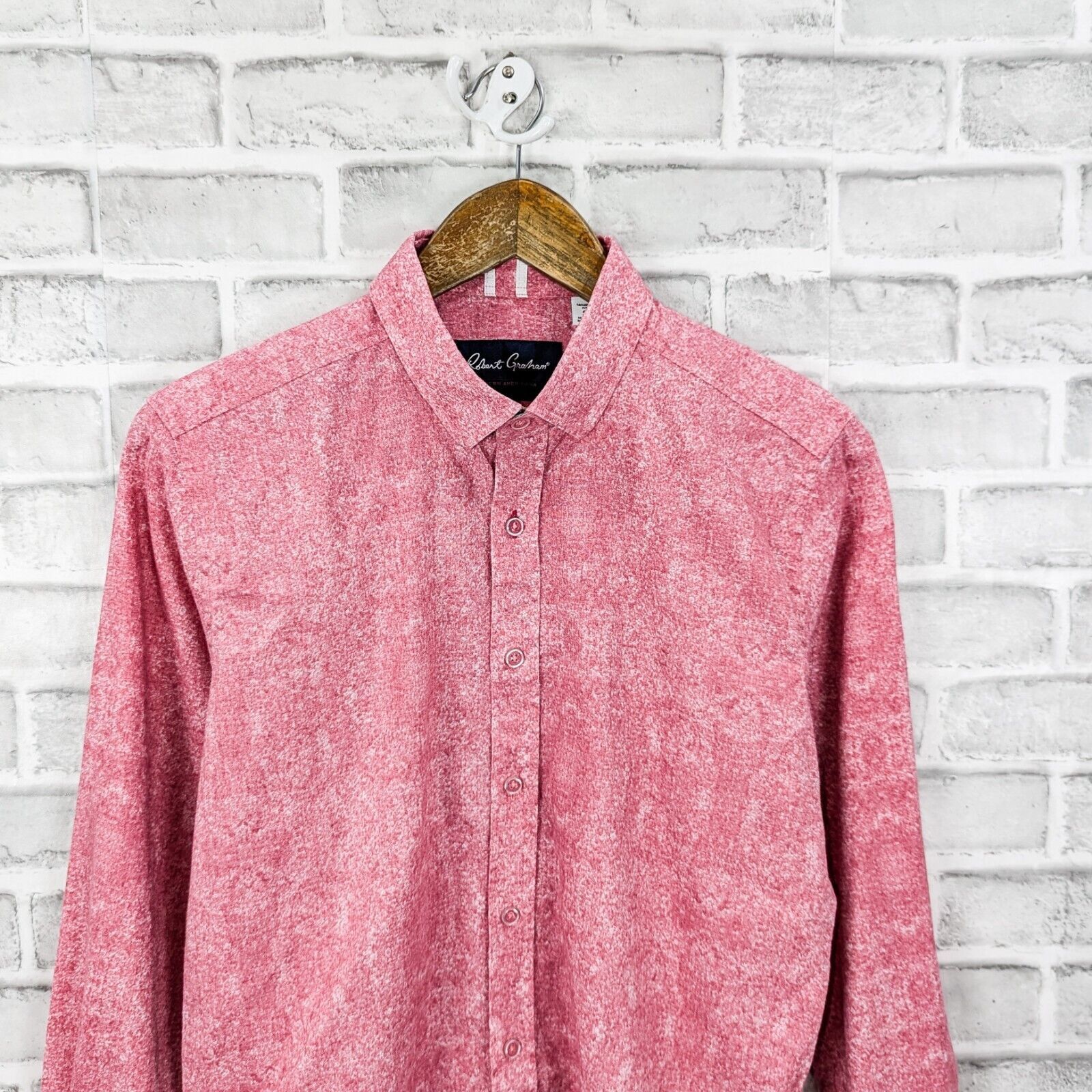 Robert Graham Robert Graham Pink Harpswell Linen Button up Shirt Tailored Size US S / EU 44-46 / 1 - 4 Thumbnail