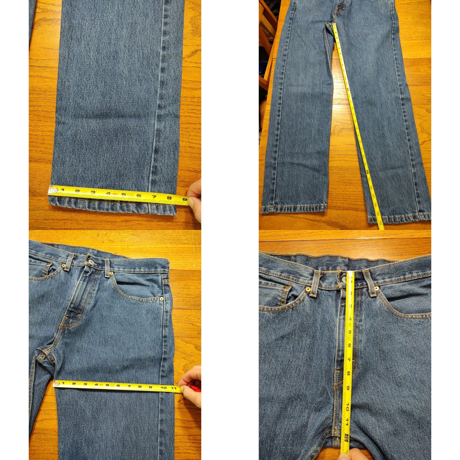Levi's Levis 505 Jeans Mens Tag 34x30 Blue Straight Denim Western Cowboy Rodeo (35x30) Size US 34 / EU 50 - 8 Thumbnail