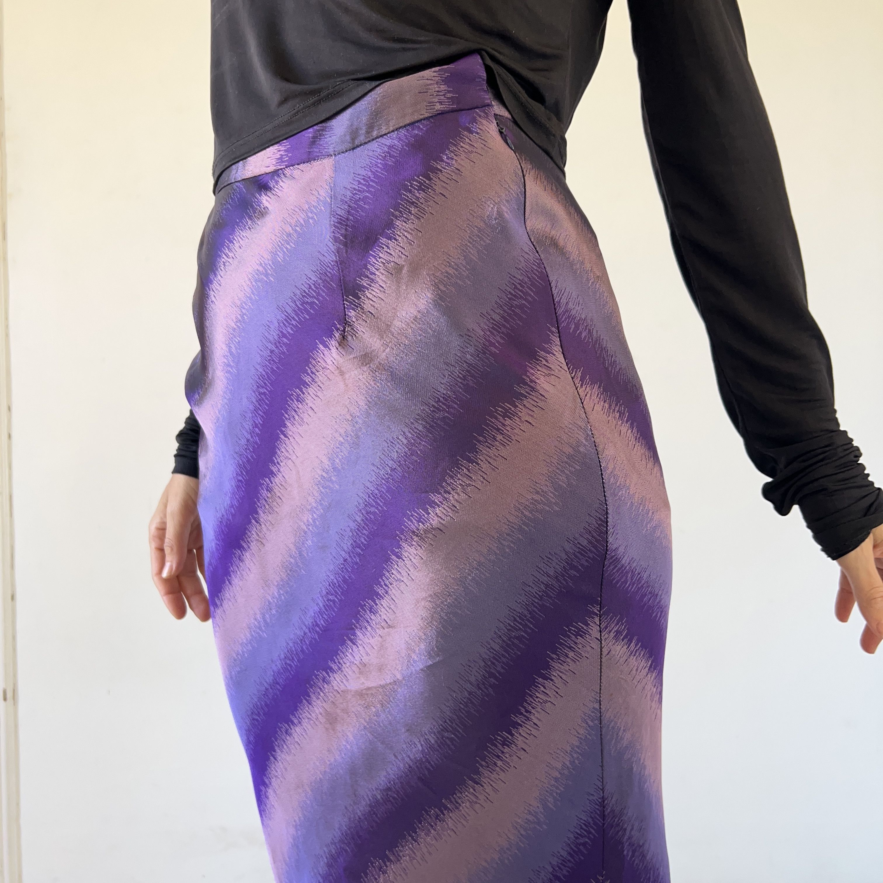 Vintage Vintage 90s Satin Maxi Skirt Size 28" / US 6 / IT 42 - 2 Thumbnail