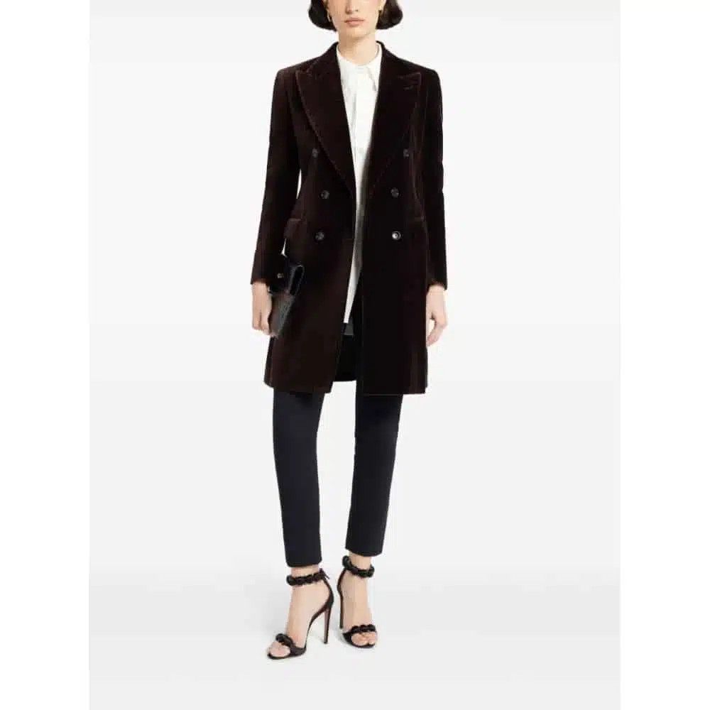 Tom Ford o1loc1c0126 CP1599 Cotton Velvet Double breasted Coat Size S / US 4 / IT 40 - 5 Thumbnail