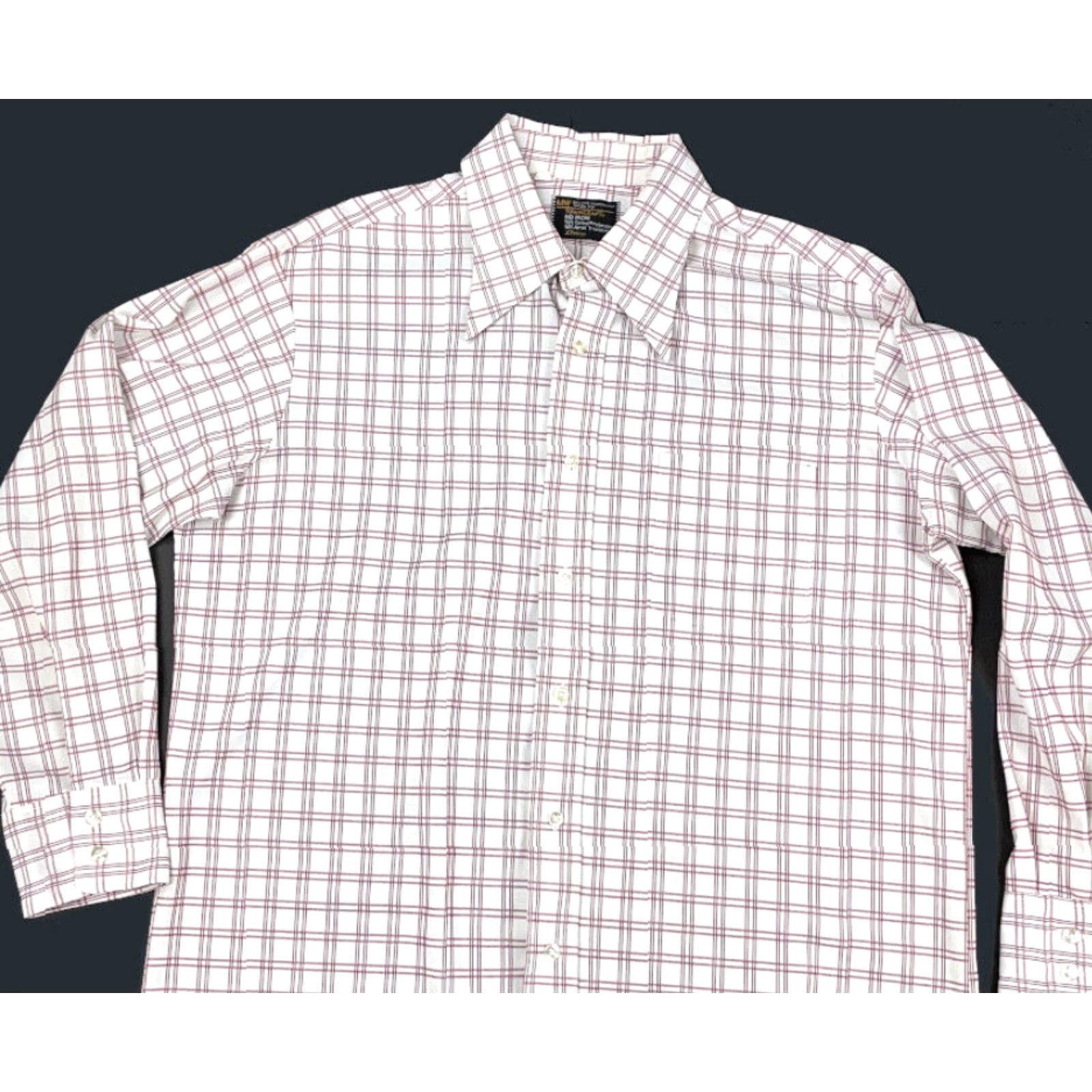 Vintage VTG TownCraft Shirt Men 16.5 White Plaid Check Lightweight Button-Up 70s Mens Size US L / EU 52-54 / 3 - 3 Thumbnail