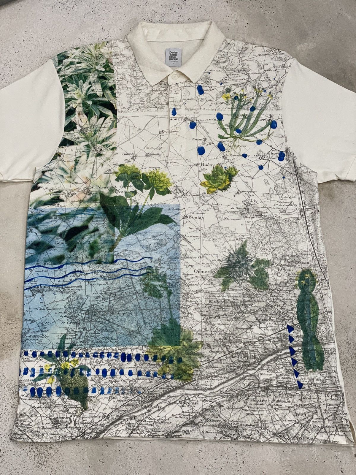 Japanese Brand Old Vintage Map Abstract Polo Size US L / EU 52-54 / 3 - 5 Thumbnail