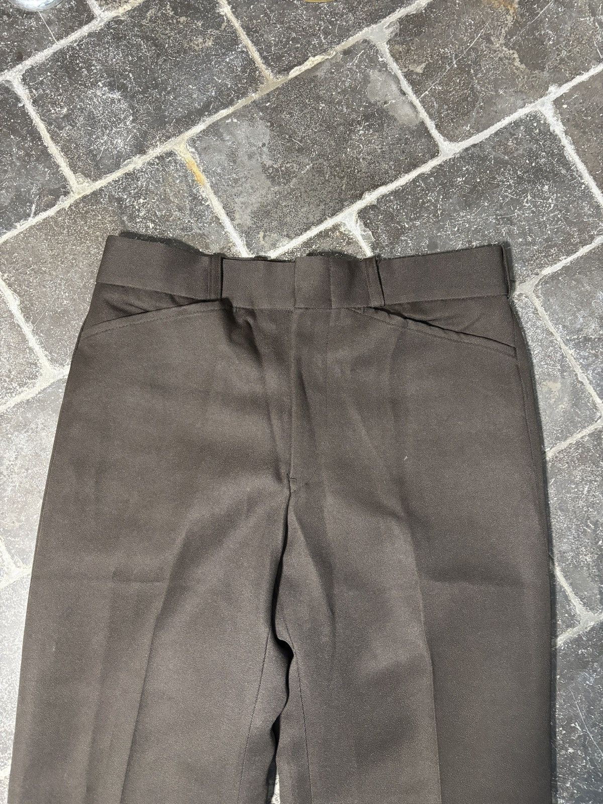 Vintage True Vintage Trousers Dark Brown Polyester 1960s 1970s 30x32 Size 34R - 6 Thumbnail