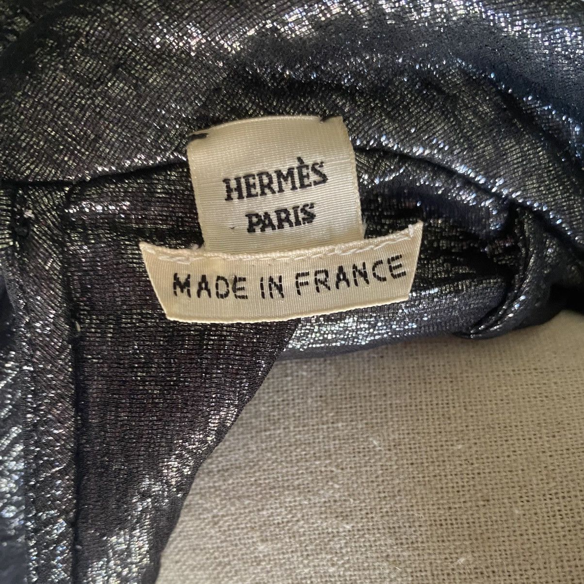 Hermes Vintage Hermes Chaine d'ancre Silver Silk Blouse Size M / US 6-8 / IT 42-44 - 8 Thumbnail