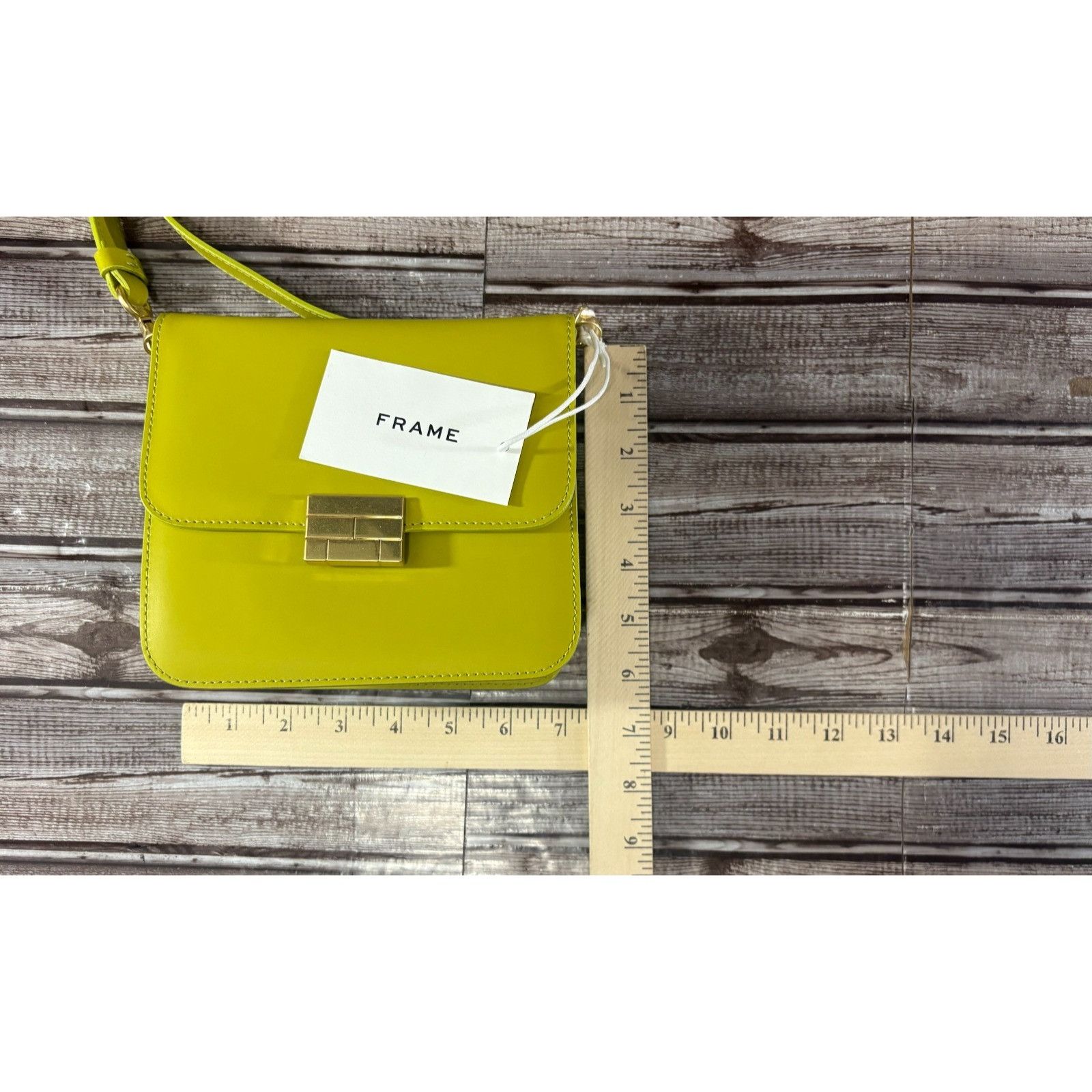Frame FRAME Le Signature Mini leather crossbody Bag color Chartreu Size ONE SIZE - 7 Thumbnail