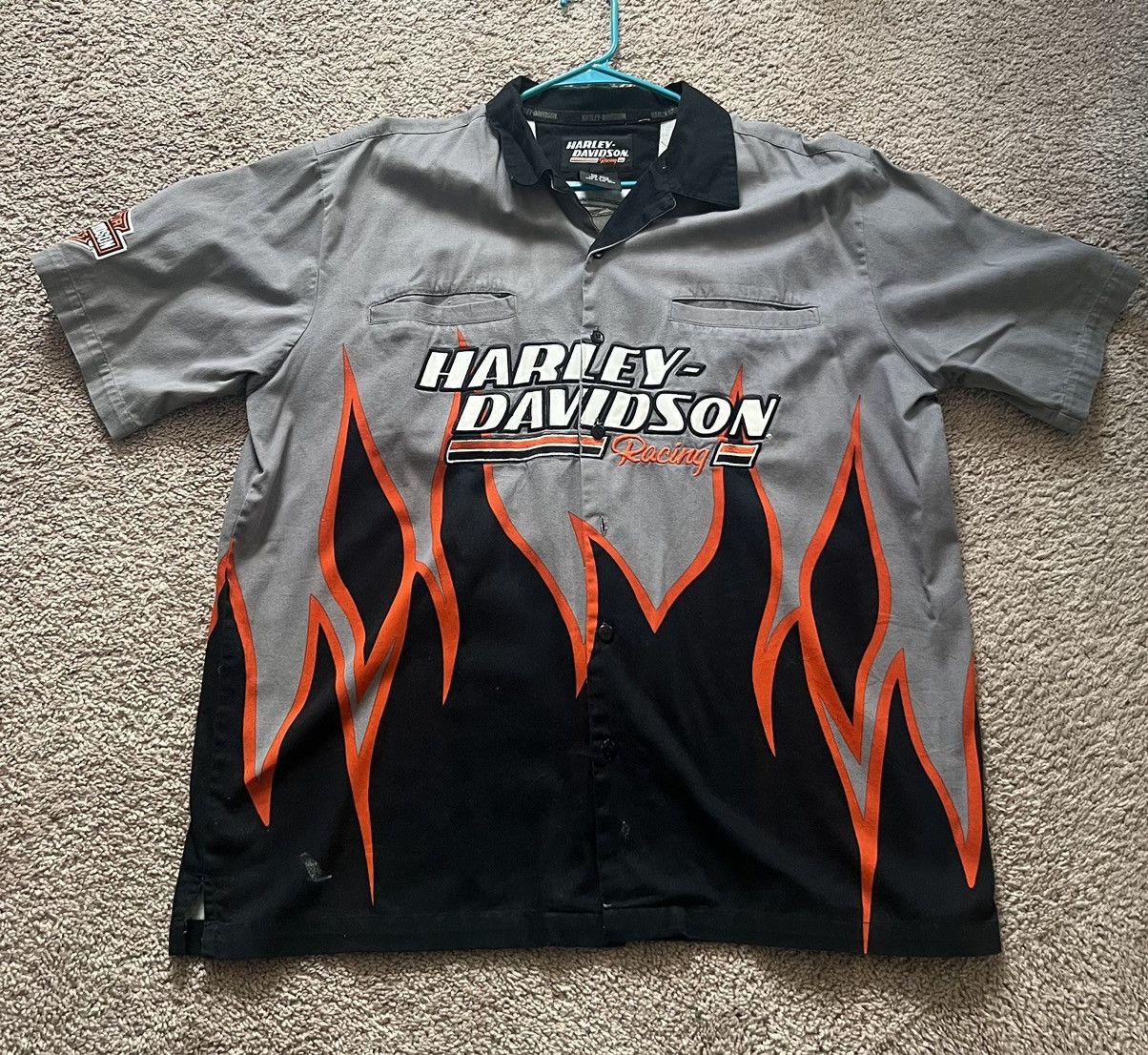 Harley Davidson × Vintage Harley Davidson Racing Button Up Size US XL / EU 56 / 4 - 1 Thumbnail