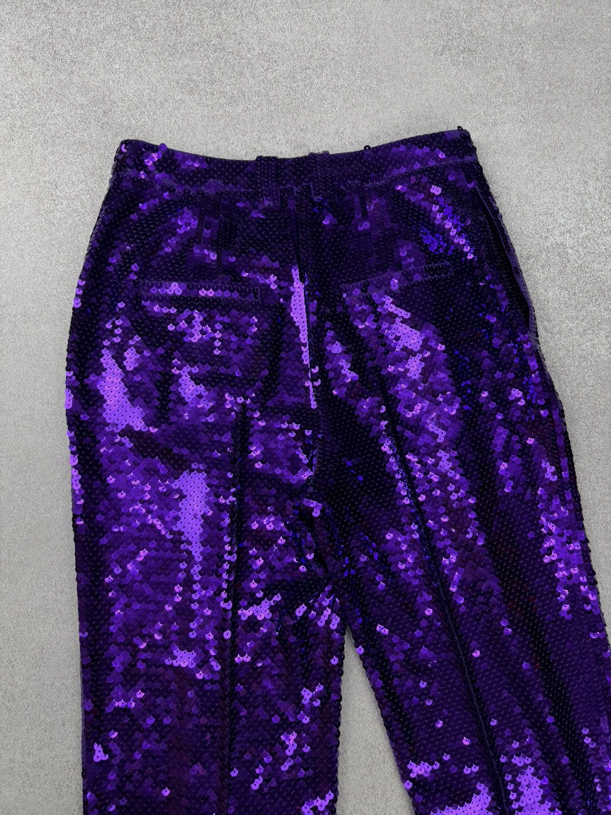 Paco Rabanne Paco Rabbane H&M Purple Sequin Suit Crop Top and Pants S Size S / US 4 / IT 40 - 16 Thumbnail