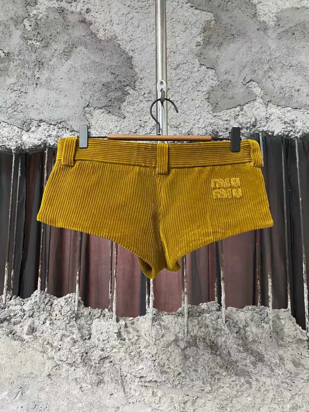 Miu Miu miumiu corduroy ultra short shorts Size 38" / US 16 / IT 52 - 1 Thumbnail