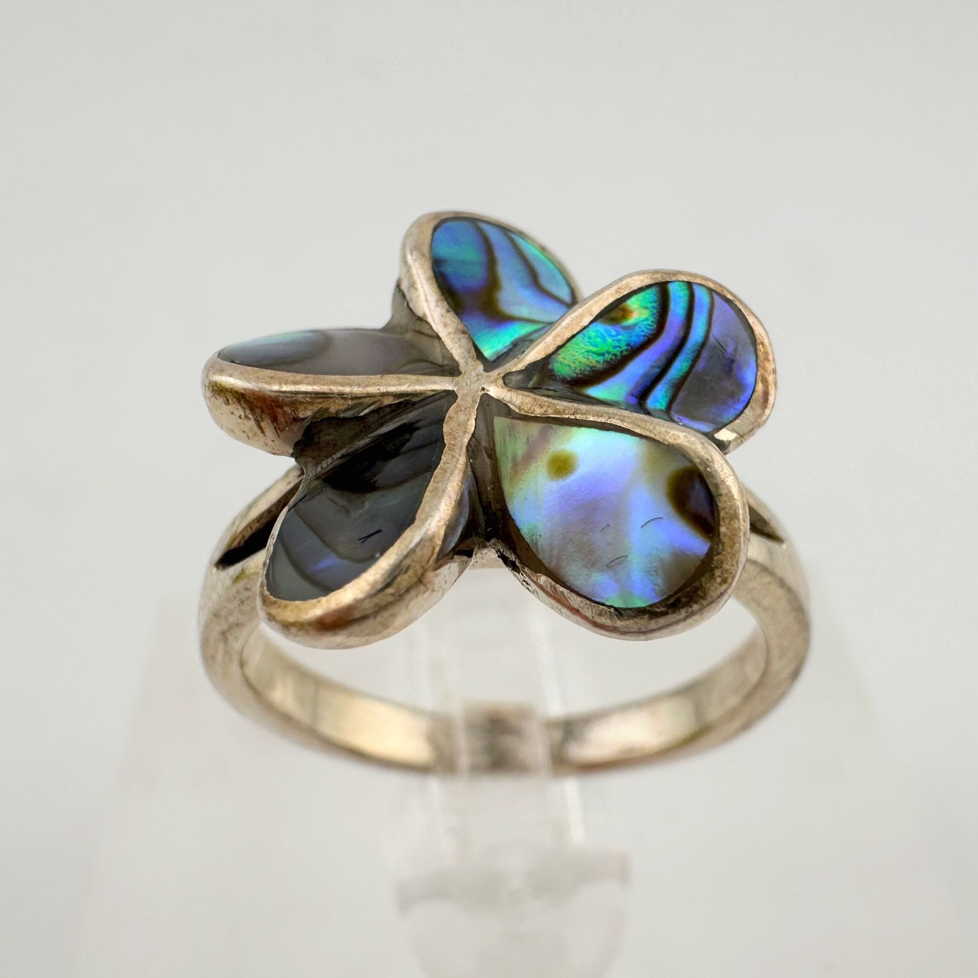 Other Natural Abalone Flower Ring in Sterling Silver Size 9.75 Size ONE SIZE - 3 Thumbnail