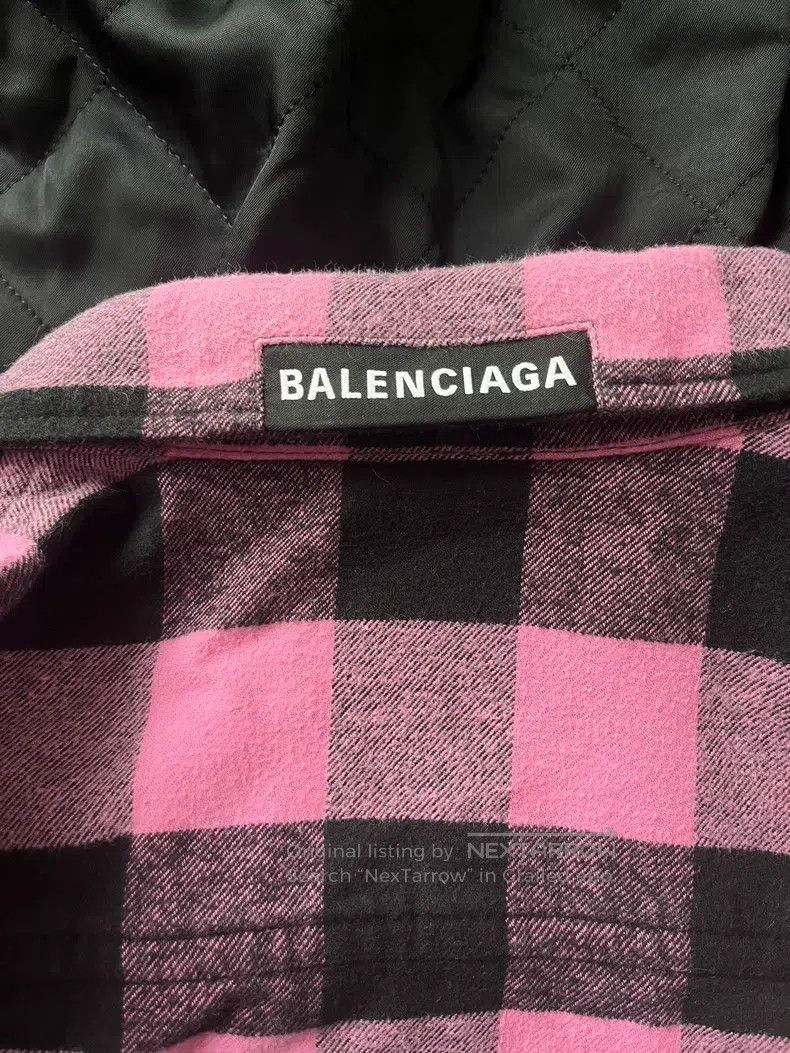 Balenciaga Balenciaga Logo Micro Label Plaid Long Sleeve Shirt Size XXS / US 00 / IT 34 - 3 Thumbnail