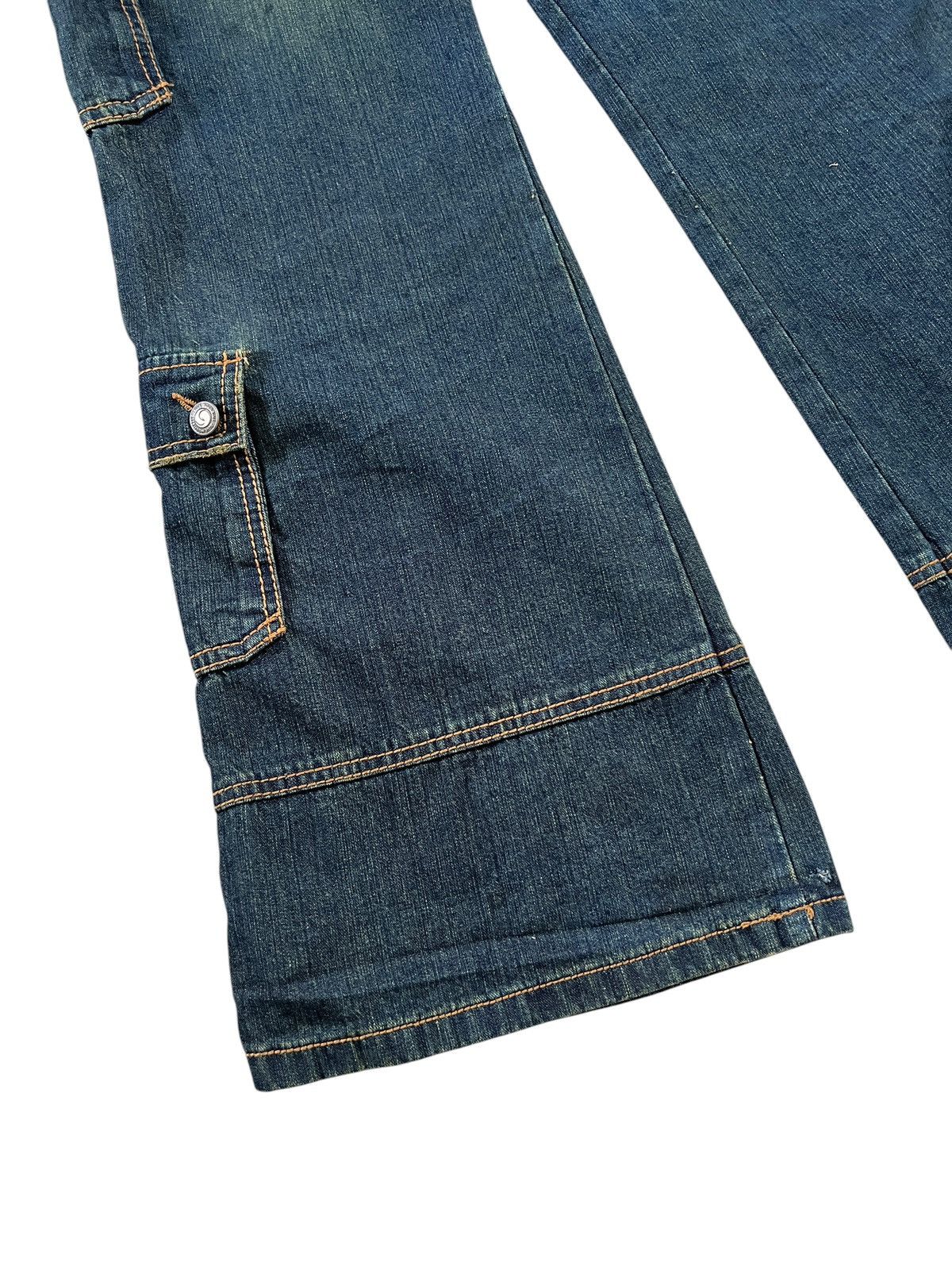 Japanese Brand Blue Moon Blue 🇯🇵 Low rise Flare Cargo Monkey Jeans Size US 32 / EU 48 - 7 Thumbnail