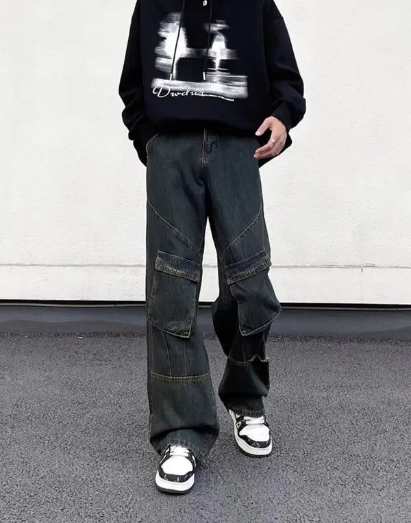 Other vintage washed distressed patchwork multi-pocket work jeans Size US 32 / EU 48 - 5 Thumbnail
