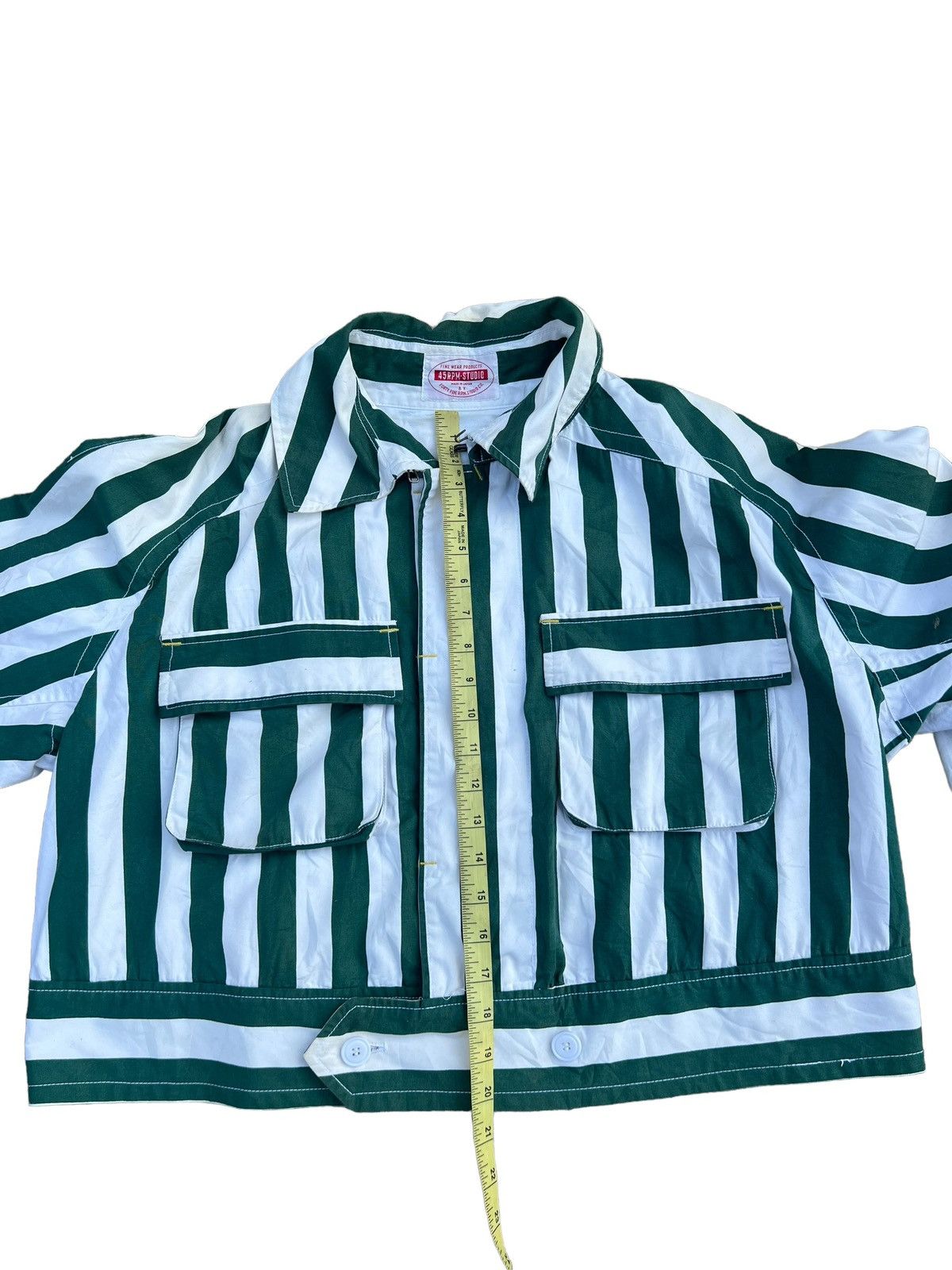 45rpm Vintage 90s 45rpm Japan Border Striped Cropped Jacket Size US XL / EU 56 / 4 - 6 Thumbnail