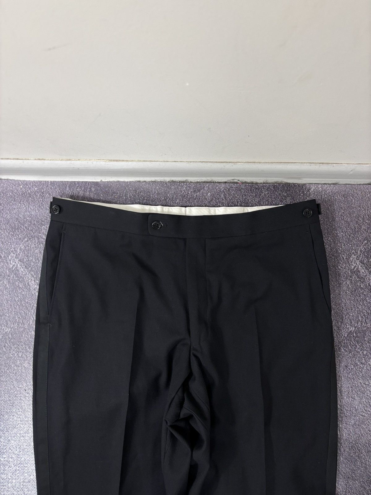 SCABAL Scabal Men’s MTM Black Super 120’s Wool Tuxedo Dinner Suit Size 42R - 21 Thumbnail