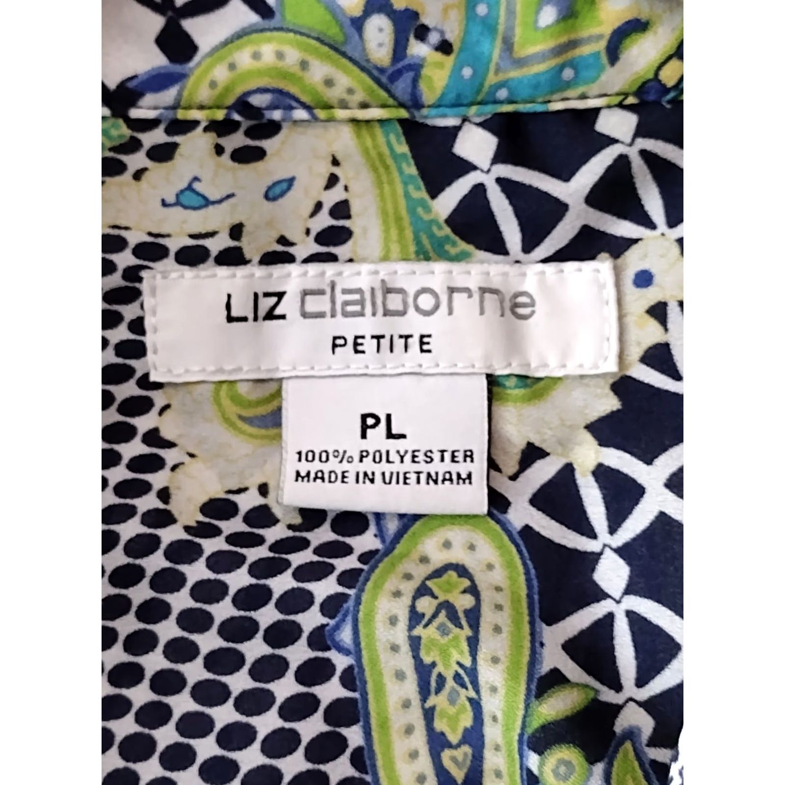 Liz Claiborne Liz Claiborne Shirt Blouse Women's PL Green/Blue Paisley Button Up Shirt Women Long Sleeve Casual Business Purple? Size L / US 10 / IT 46 - 7 Thumbnail