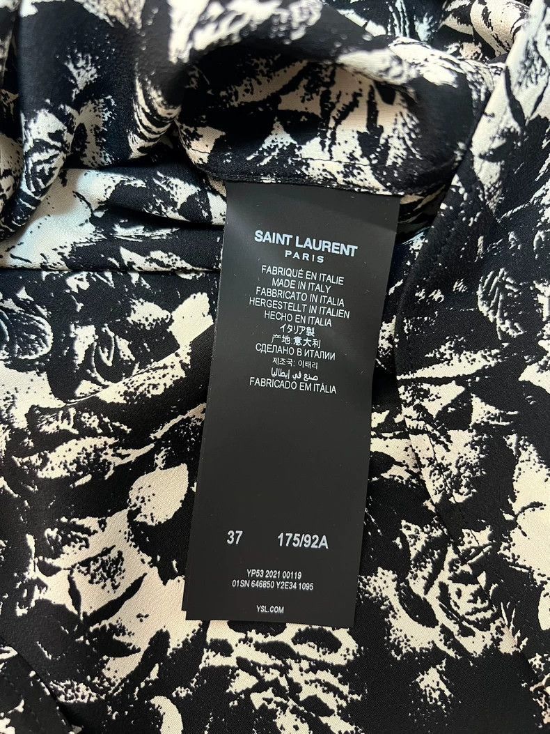 Saint Laurent Paris Saint Laurent Black and White Silk Shirt-2507 Size US M / EU 48-50 / 2 - 8 Thumbnail