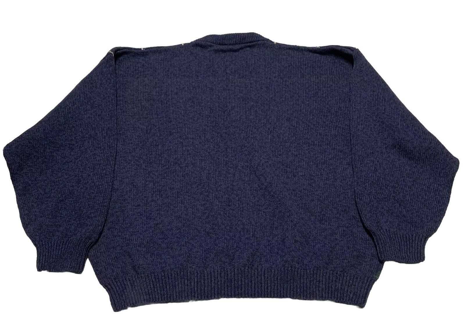 Izod Izod Men's XL Blue Green Argyle Knit Sweater Crew Neck Size US XL / EU 56 / 4 - 2 Thumbnail