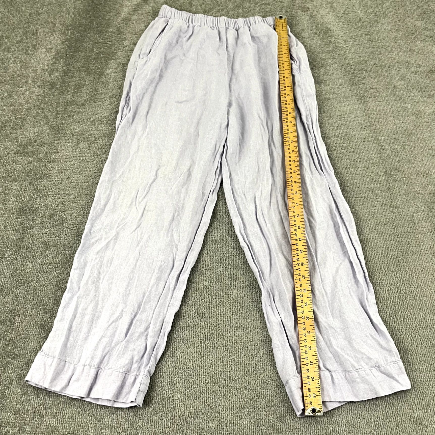 FLAX FLAX by JEANNE ENGLHART Pants Womens Small Light Purple Linen Elastic Pull On Size 28" / US 6 / IT 42 - 3 Thumbnail
