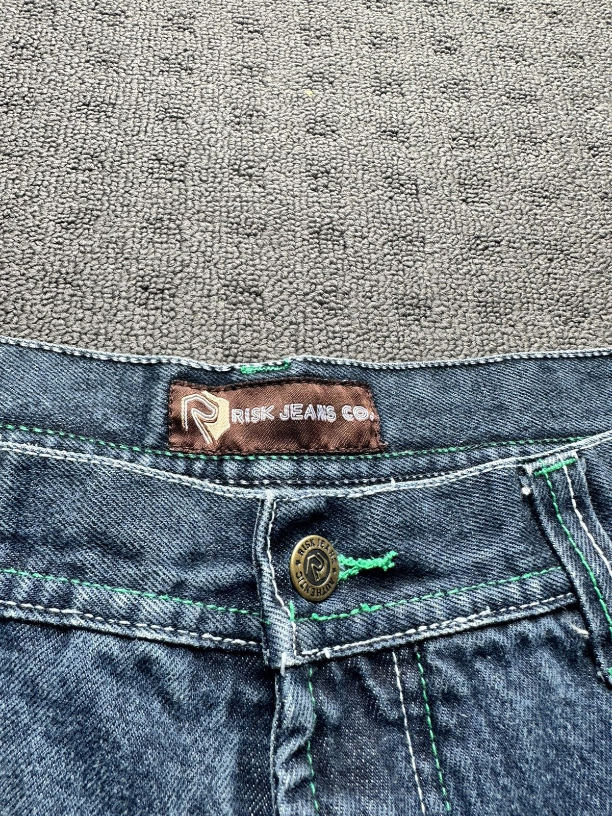 Other Baggy Denim Shirts w Green Stitching Size US 34 / EU 50 - 3 Thumbnail
