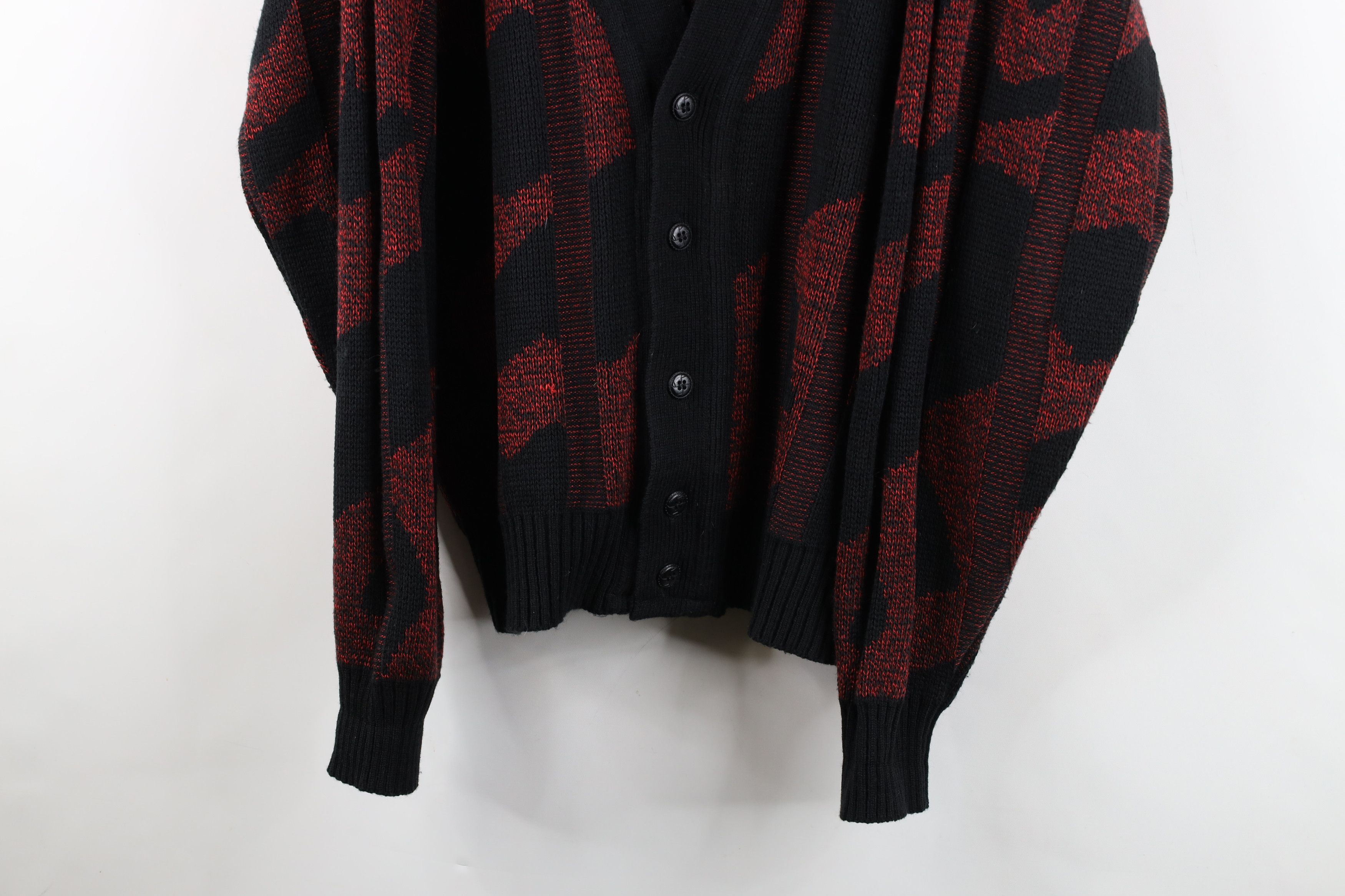 Vintage Vintage 90s Streetwear Striped Ribbed Knit Cardigan Sweater Size US XL / EU 56 / 4 - 3 Thumbnail