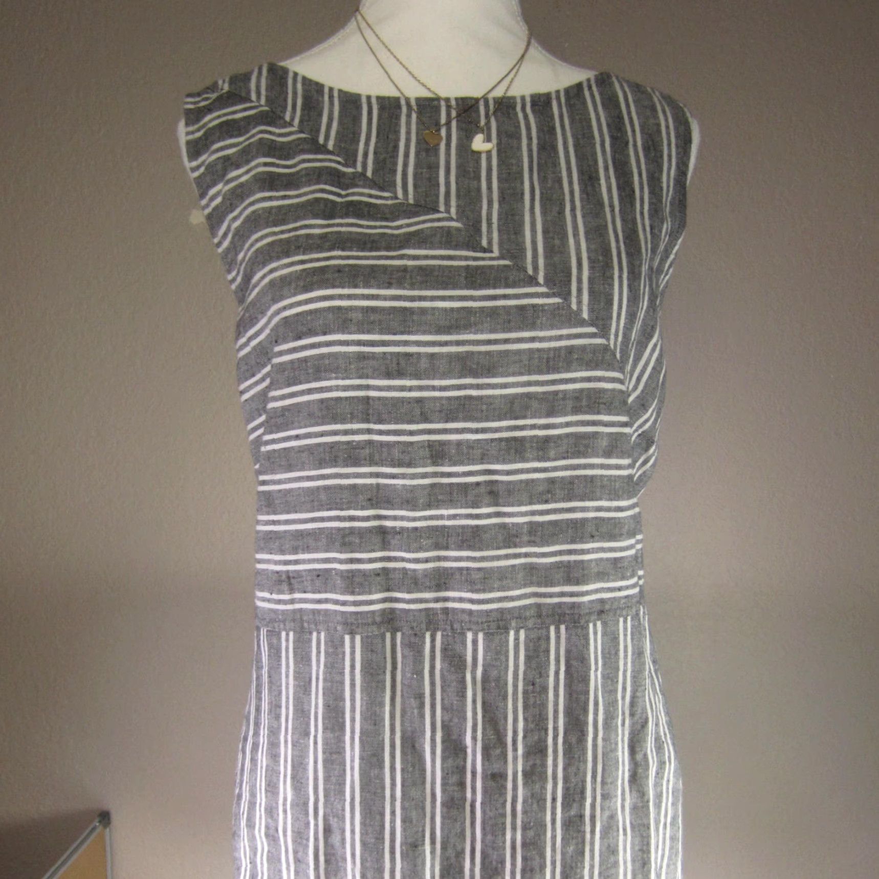 VINTAGE J. Jill Dress Women PXL Linen Striped Maxi Sleeveless Casual Summer  Womens