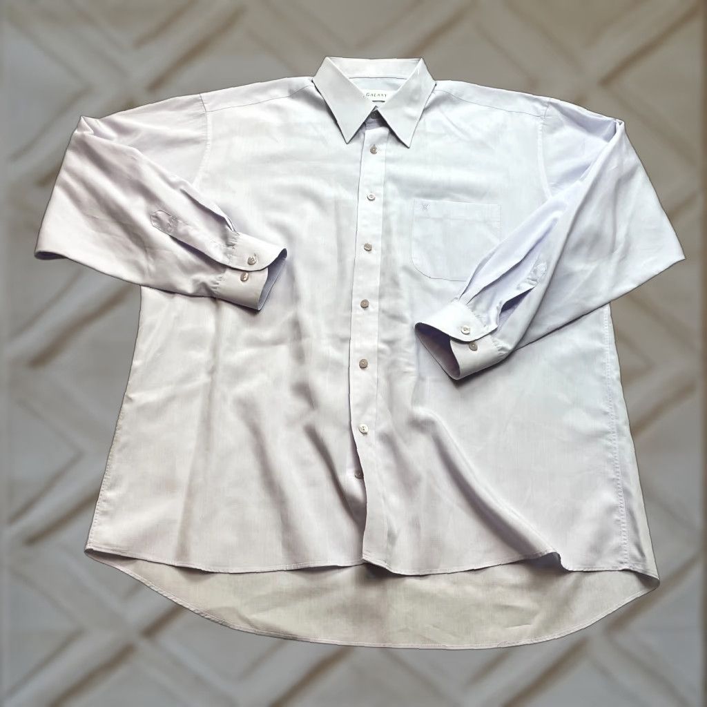 Vintage Galaxy Dress Shirt Mens 48 Light Purple Button Up Long Sleeve Lightweight 110 Size 48R - 1 Thumbnail