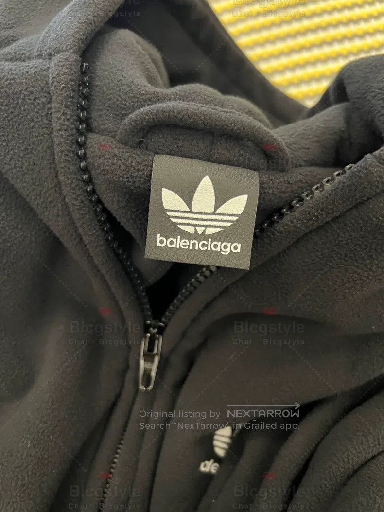 Balenciaga Balenciaga Fleece Zip-Up Hooded Jacket Size US XS / EU 42 / 0 - 7 Thumbnail