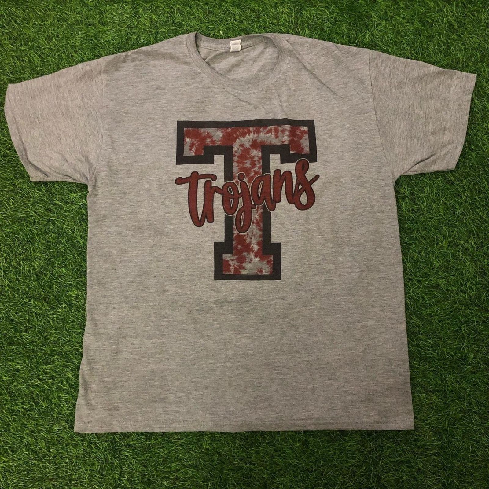 Jerzees Grey Trojans Mascot Graphic Tee Size US L / EU 52-54 / 3 - 1 Thumbnail