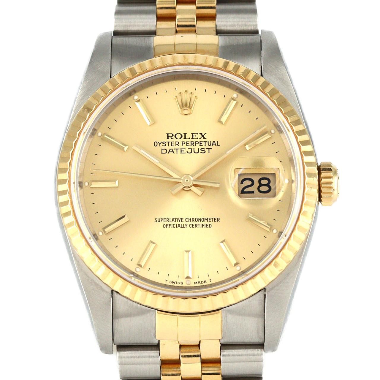 Rolex Rolex Rolex Datejust Stainless Steel x Yellow Gold Automatic Metal Automatic 16233 DUTY FREE for USA Size ONE SIZE - 1 Thumbnail