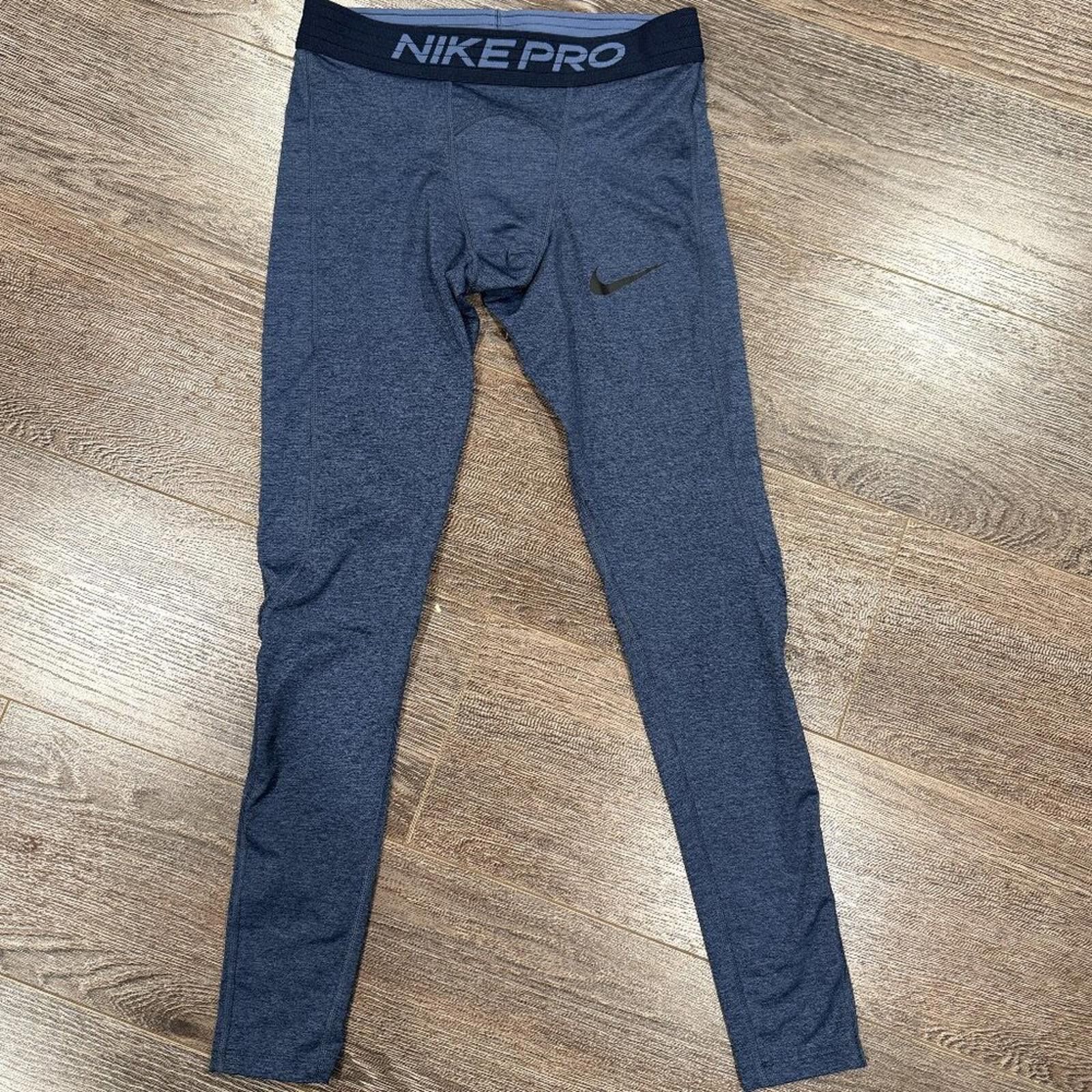 Nike Nike Pro Men’s Running Tights Heathered Blue Size Medium Size ONE SIZE - 1 Thumbnail