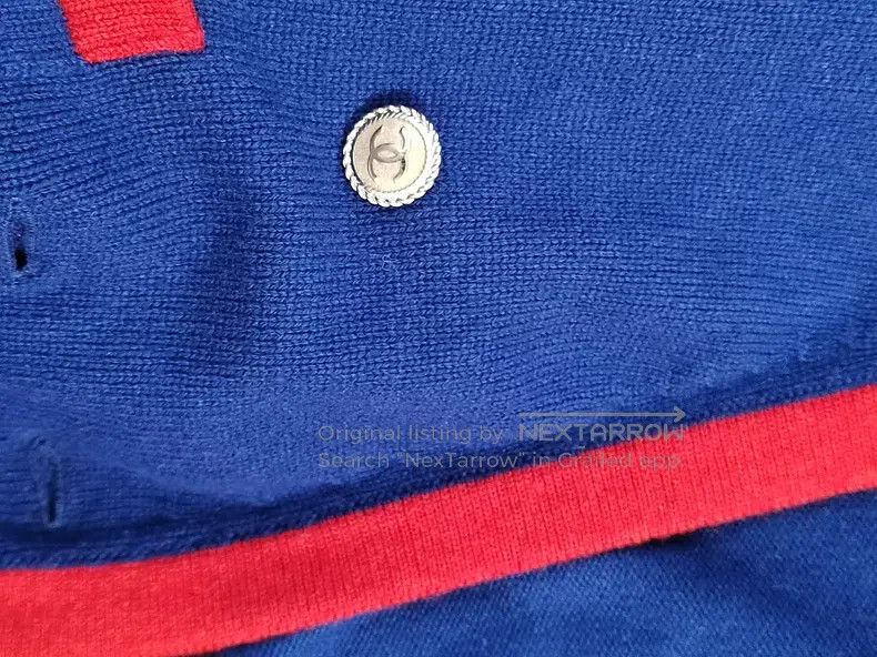 Chanel Chanel Blue and red colour-matched wool cardigan coat Size XXS / US 00 / IT 34 - 6 Thumbnail