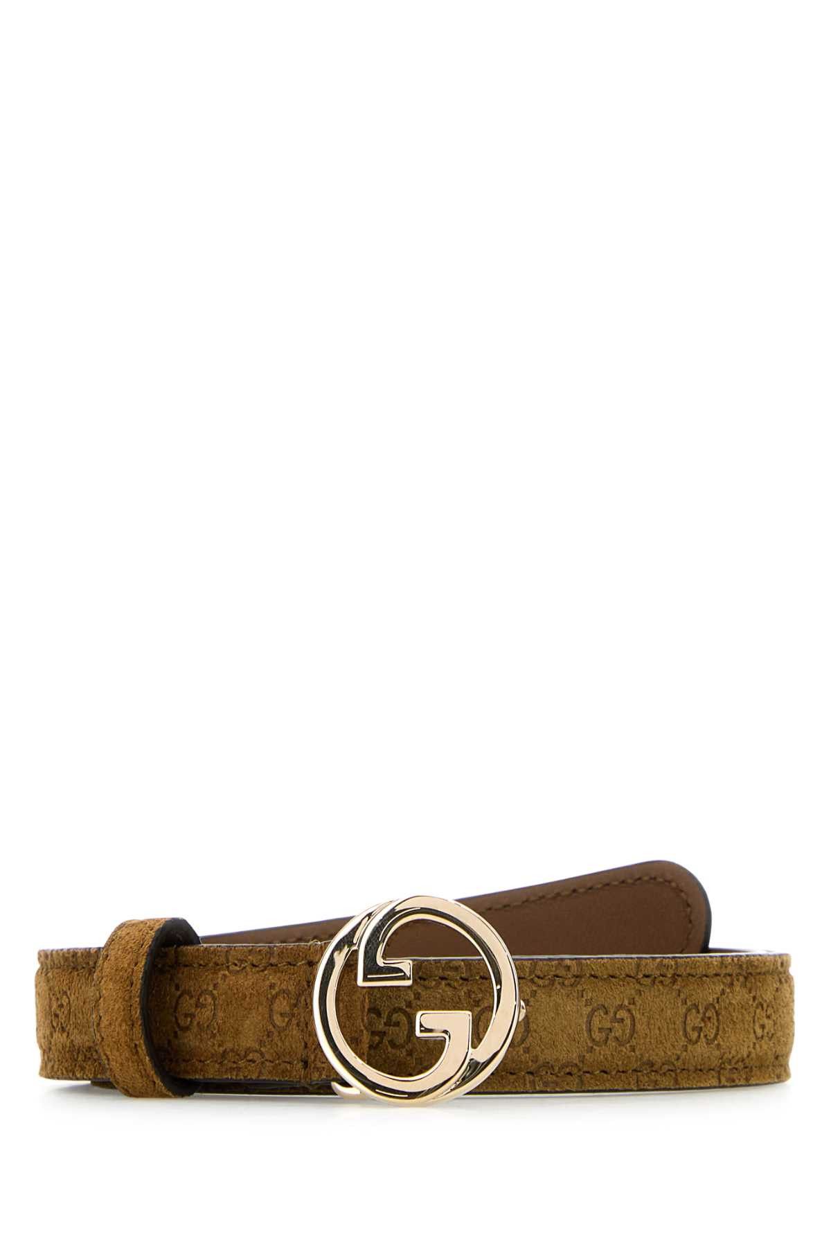 【関税&送料込】Gucci Caramel Suede Gucci Blondie Belt Gucci Blondie suede belt in brown - Gucci | Mytheresa