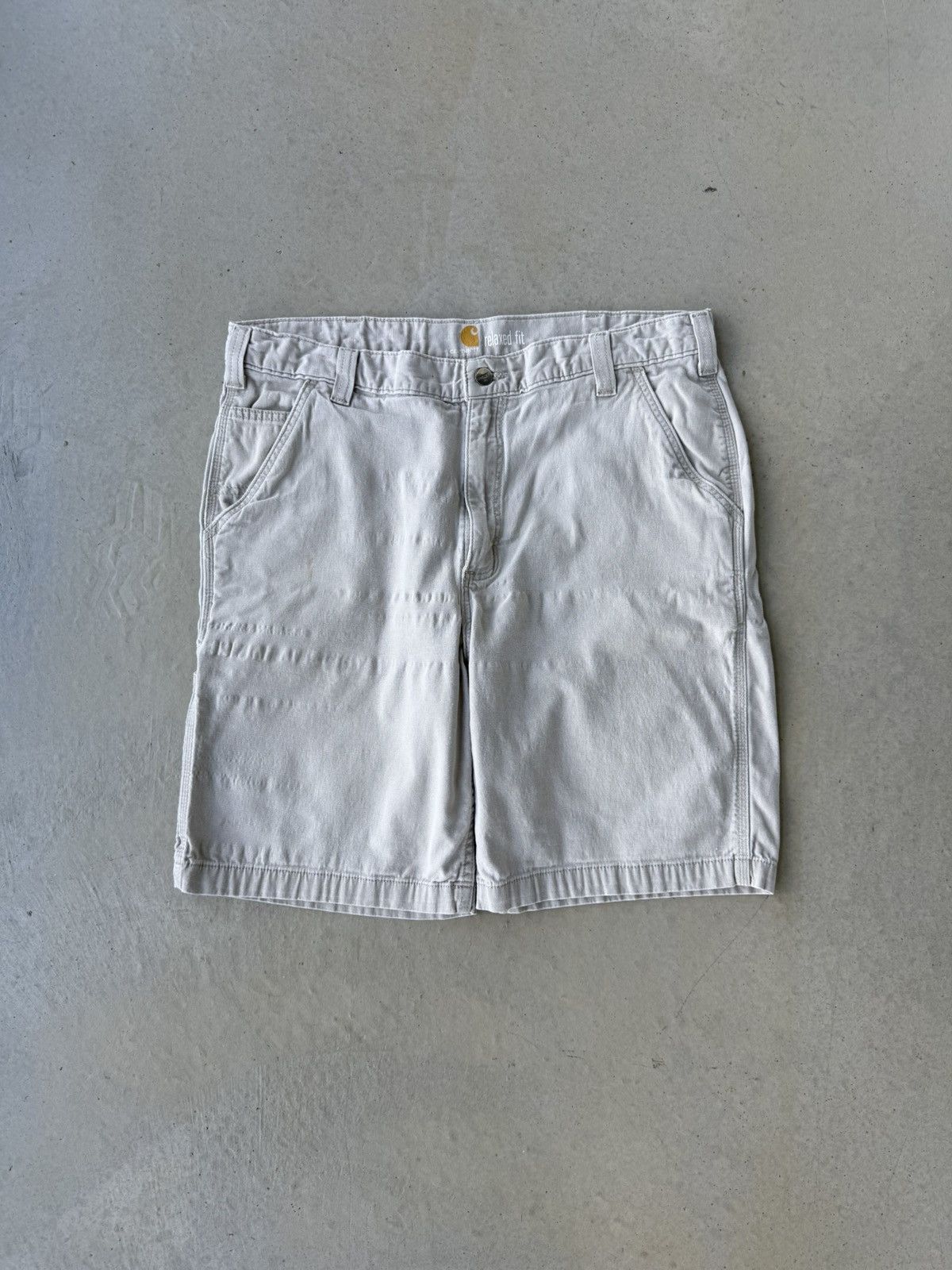 Carhartt Vintage 00s Cream Carhartt Workwear Shorts Size US 38 / EU 54 - 2 Thumbnail