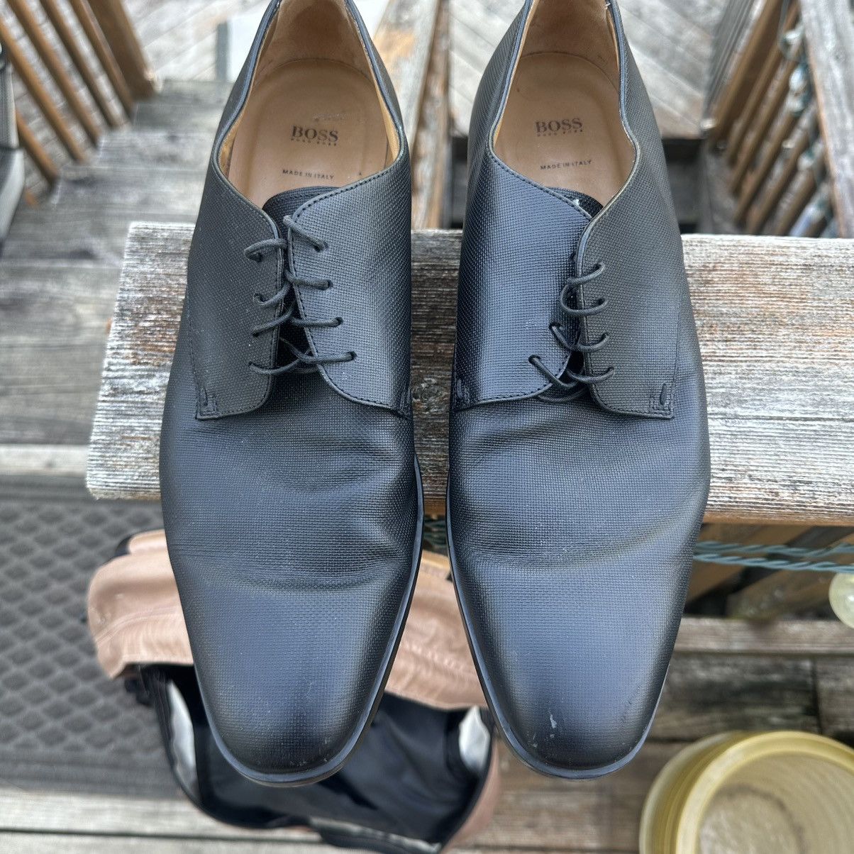 Hugo Boss Hugo Boss Embossed Kensington Leather Derby Oxford Shoes Size US 9 / EU 42 - 8 Thumbnail