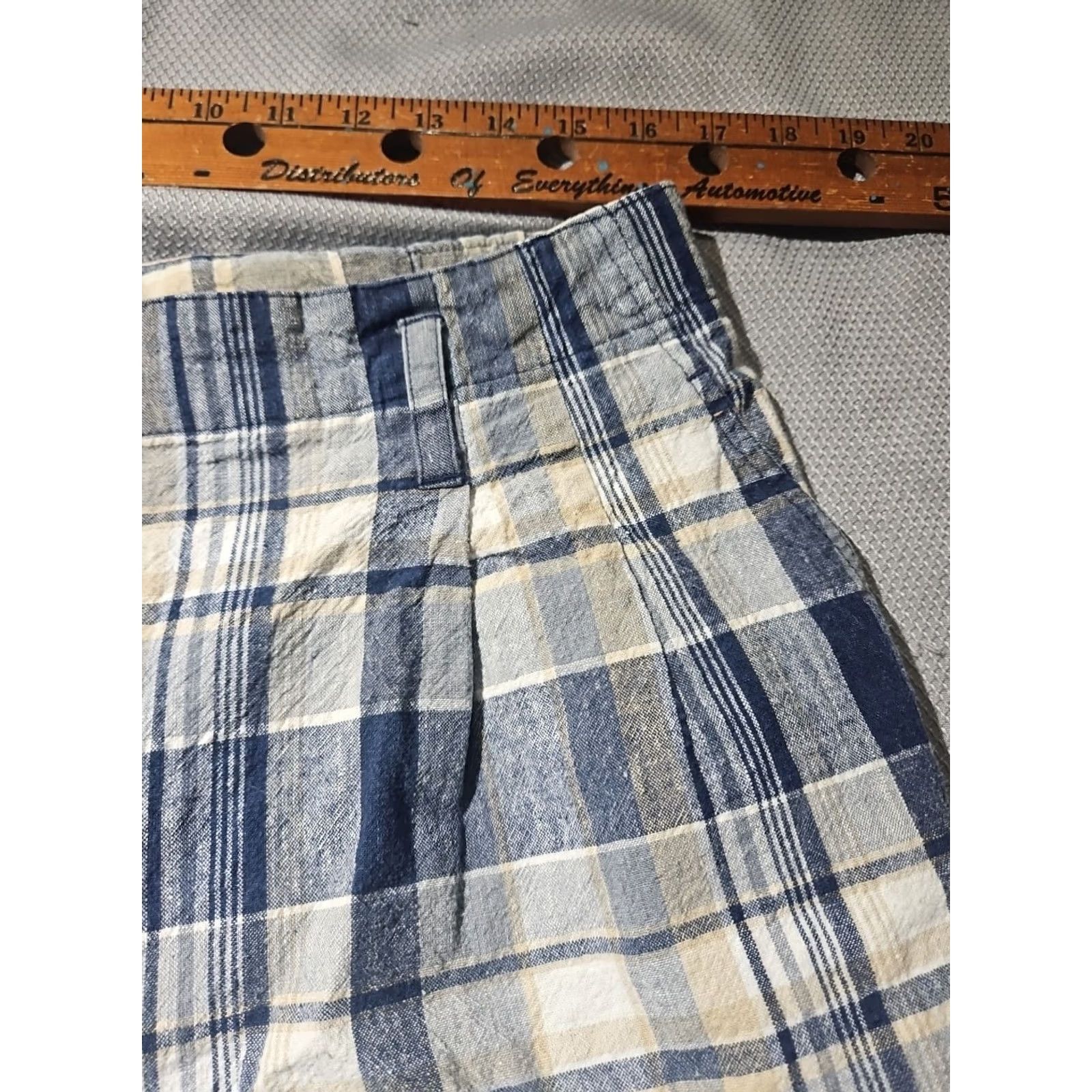 Vintage VINTAGE Kikomo Shorts Womens 20w Blue Plaid Linen Blend Surf Washed Pants High Size 42" / US 20 - 5 Thumbnail
