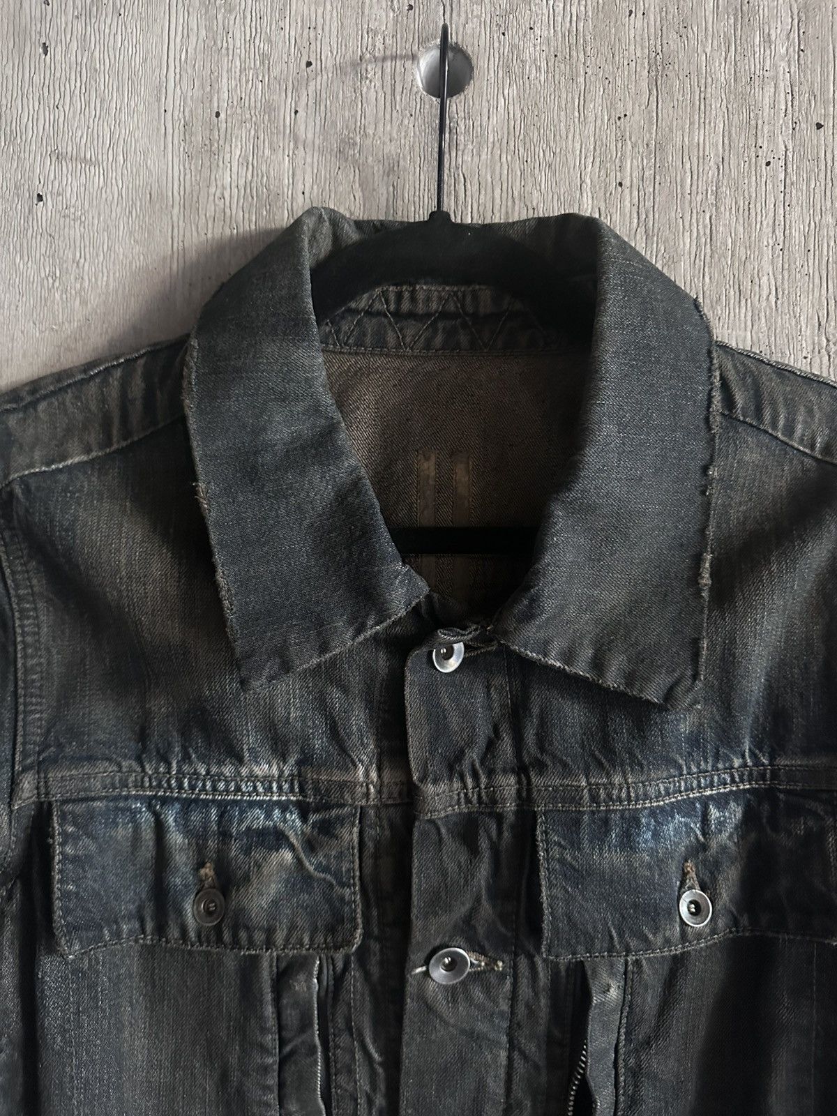 Rick Owens Drkshdw DEADSTOCK FW07 EXPLODER WASHED TRUCKER JACKET Size US M / EU 48-50 / 2 - 2 Thumbnail