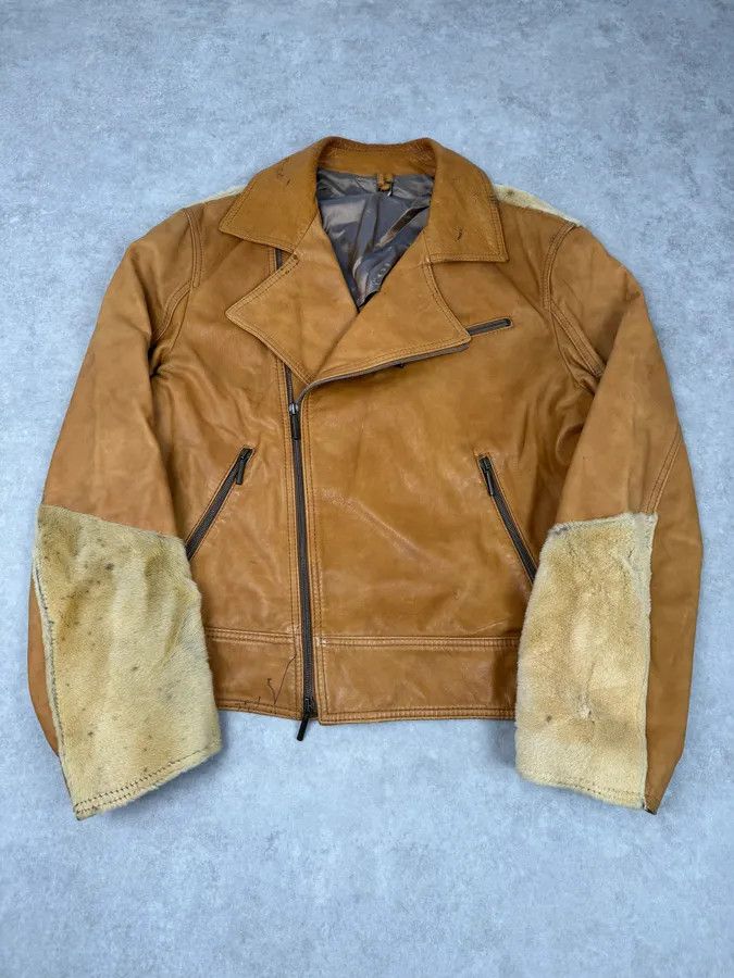 Roberto Cavalli AW2005 Cavalli Pony Hair Camel Leather Asymmetrical Jacket Size US M / EU 48-50 / 2 - 1 Thumbnail