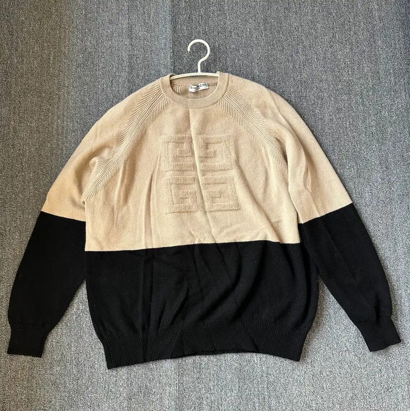 Givenchy Givenchy Black and Beige Cashmere Sweatshirt for Men 0089 Size US L / EU 52-54 / 3 - 1 Thumbnail