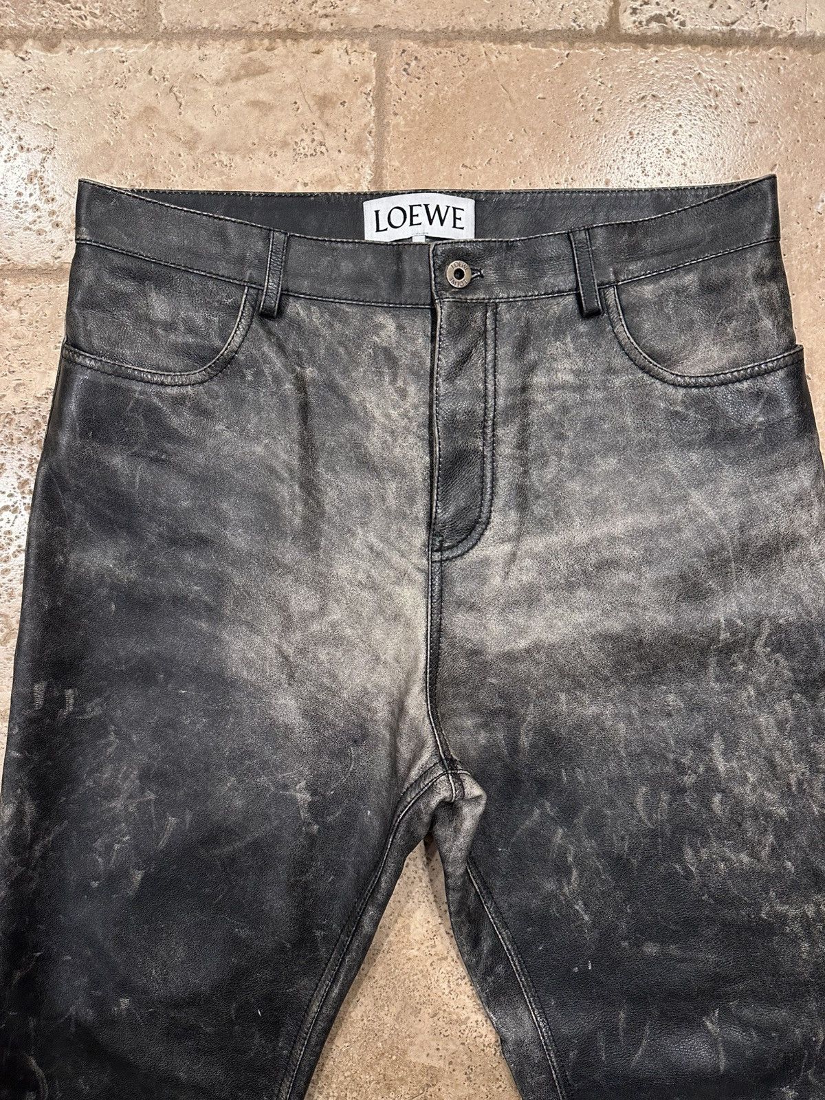 Loewe Loewe Calfskin Nappa Aged Leather Pants Size US 34 / EU 50 - 4 Thumbnail