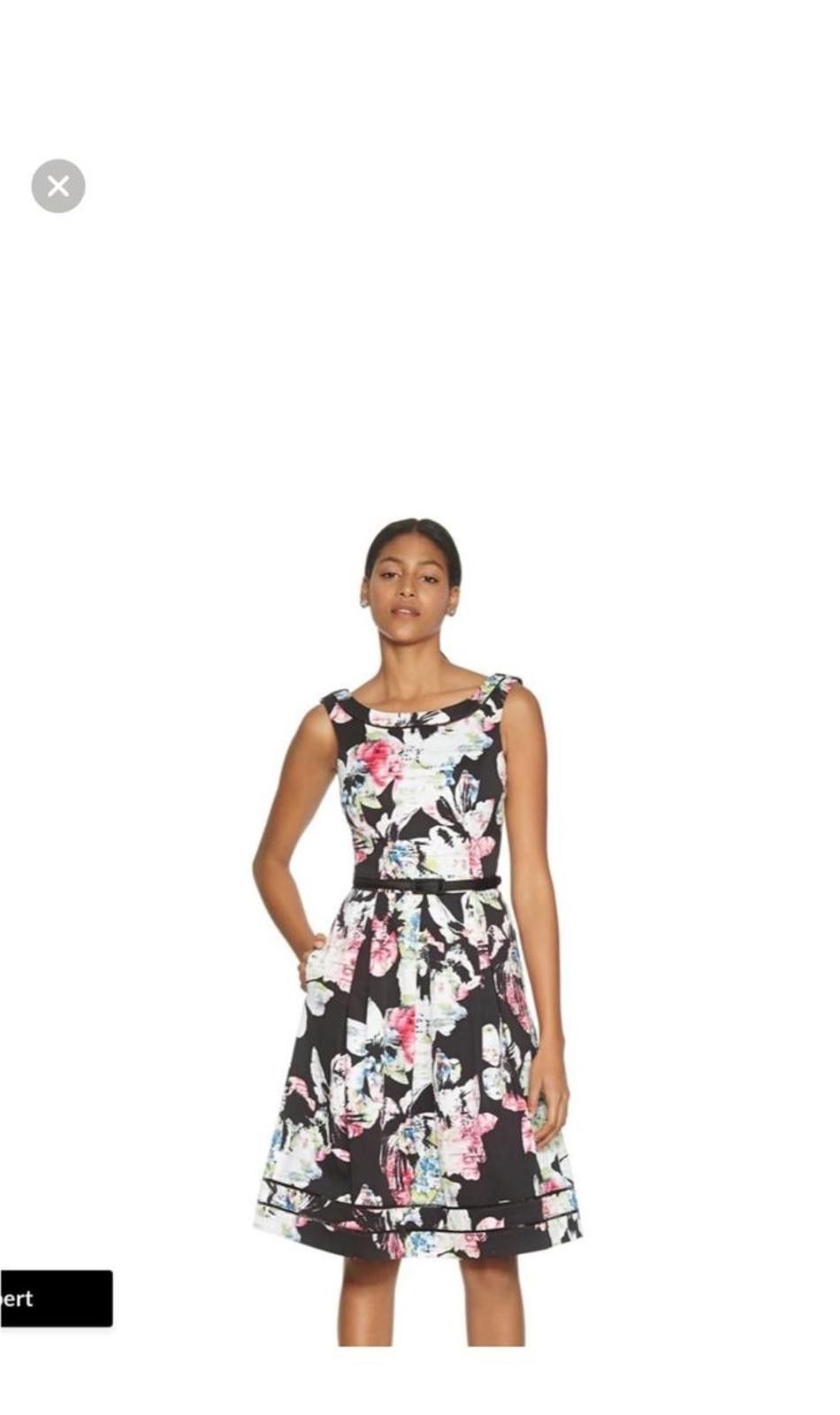Designer NEW White House Black Market Sleeveless Faille Floral Dress Size S / US 4 / IT 40 - 1 Thumbnail