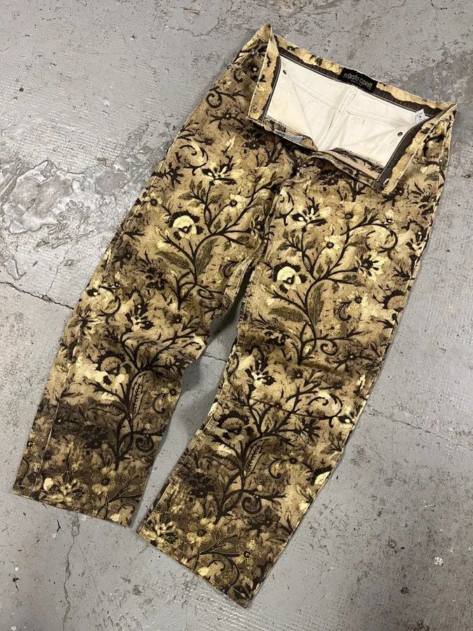 Roberto Cavalli × Vintage FW2002 Roberto Cavalli Flower Nature Forest Relaxed Pants Size US 32 / EU 48 - 6 Thumbnail