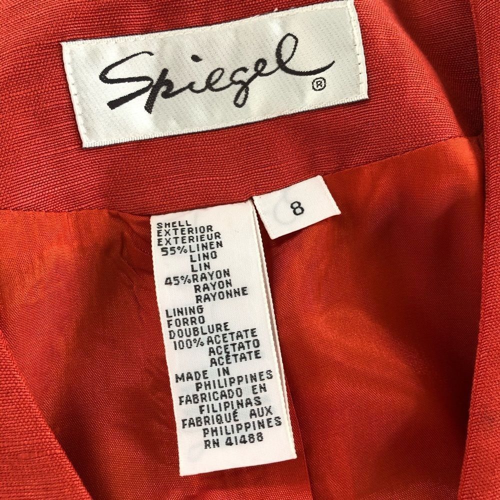 Other Vintage Spiegel Linen Blend Short Sleeve Blazer 8 Size M / US 6-8 / IT 42-44 - 6 Thumbnail