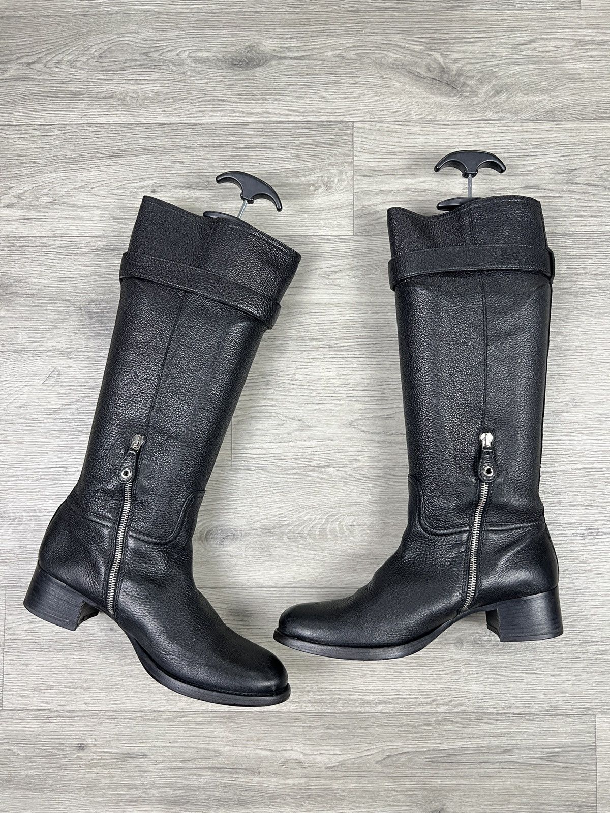 Car Shoe Car Shoe By Prada Biker Riding Knee High Boots Size US 9 / IT 39 - 5 Thumbnail