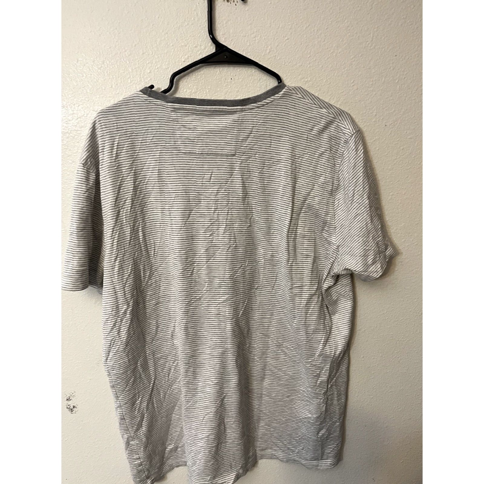 Banana Republic Banana Republic Shirt Mens Luxury Touch Short Sleeve T Shirt XL Gray Striped Crew Neck Cotton Blend Knit Casual Classic Breathsable Size US XL / EU 56 / 4 - 3 Thumbnail