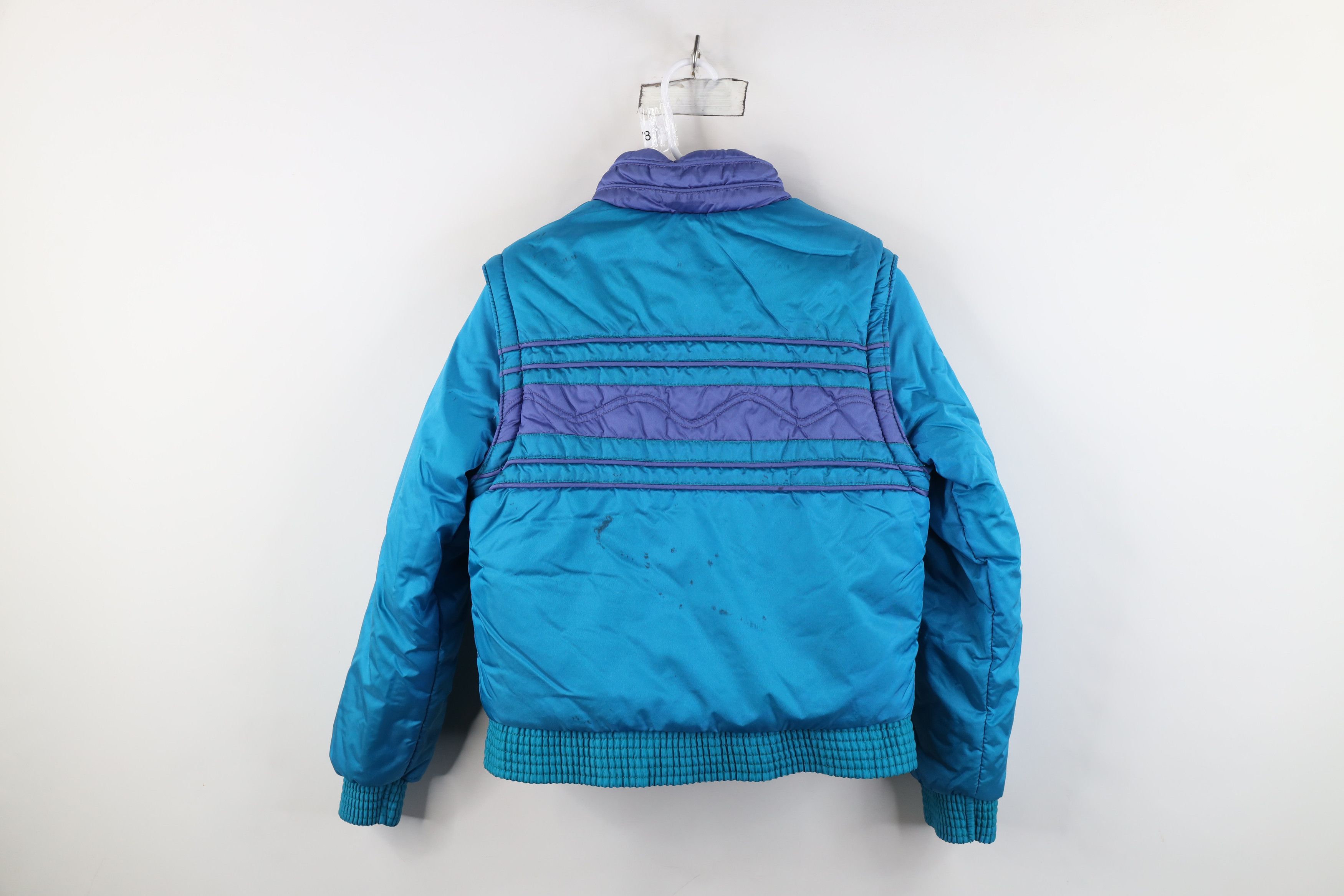 Speedo Vintage 70s Speedo Convertible Puffer Vest Jacket Striped Size S / US 4 / IT 40 - 13 Thumbnail