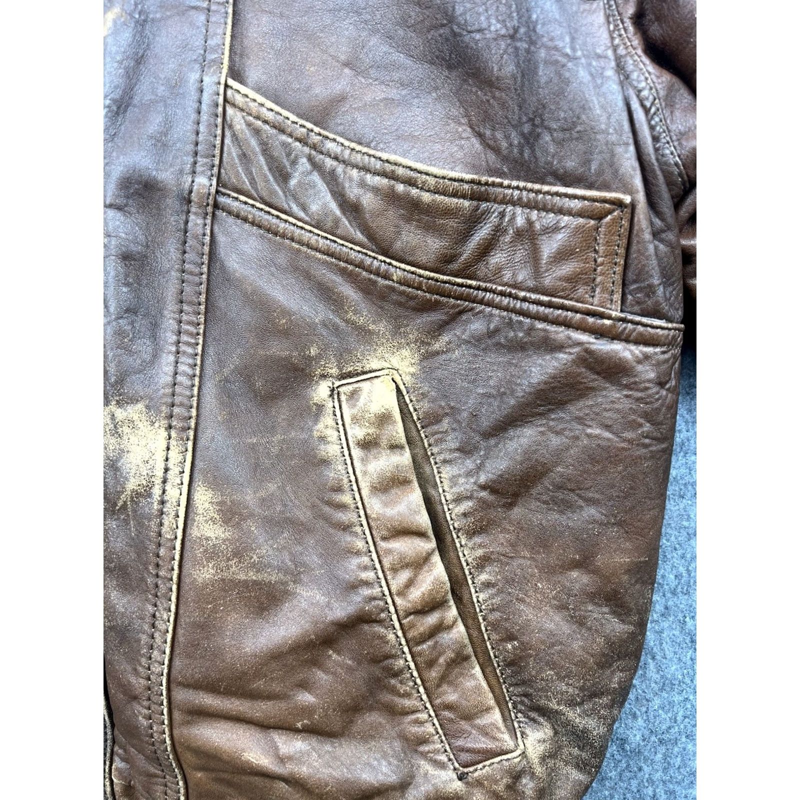 Vintage VINTAGE Mirage Bomber Jacket Brown Leather Flight Dictionary? Size US XS / EU 42 / 0 - 5 Thumbnail