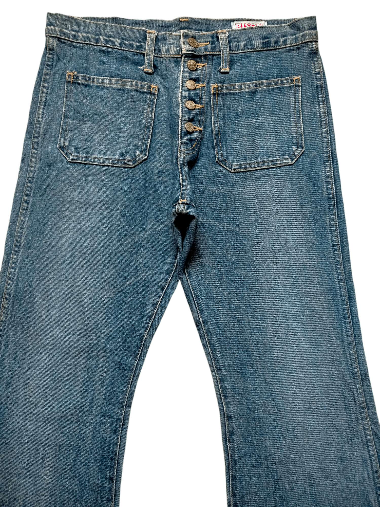 Hysteric Glamour × Japanese Brand Flare Jeans Vtg Bison Japan Bell Bottom Boot cut Denim Size US 30 / EU 46 - 3 Thumbnail