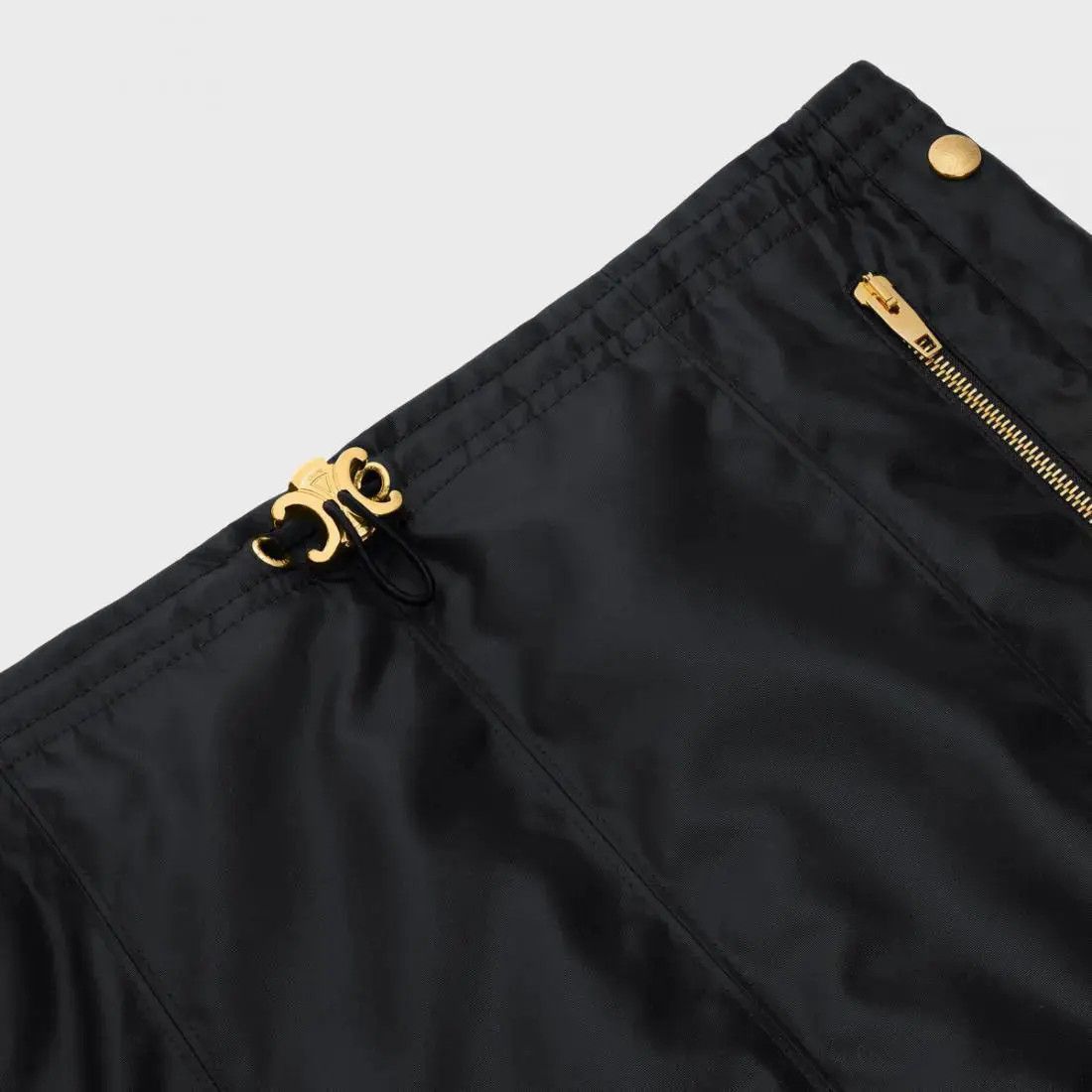 Celine o1w1db10824 Skirt in Texturized Nylon in Black Size 27" / US 4 / IT 40 - 2 Thumbnail