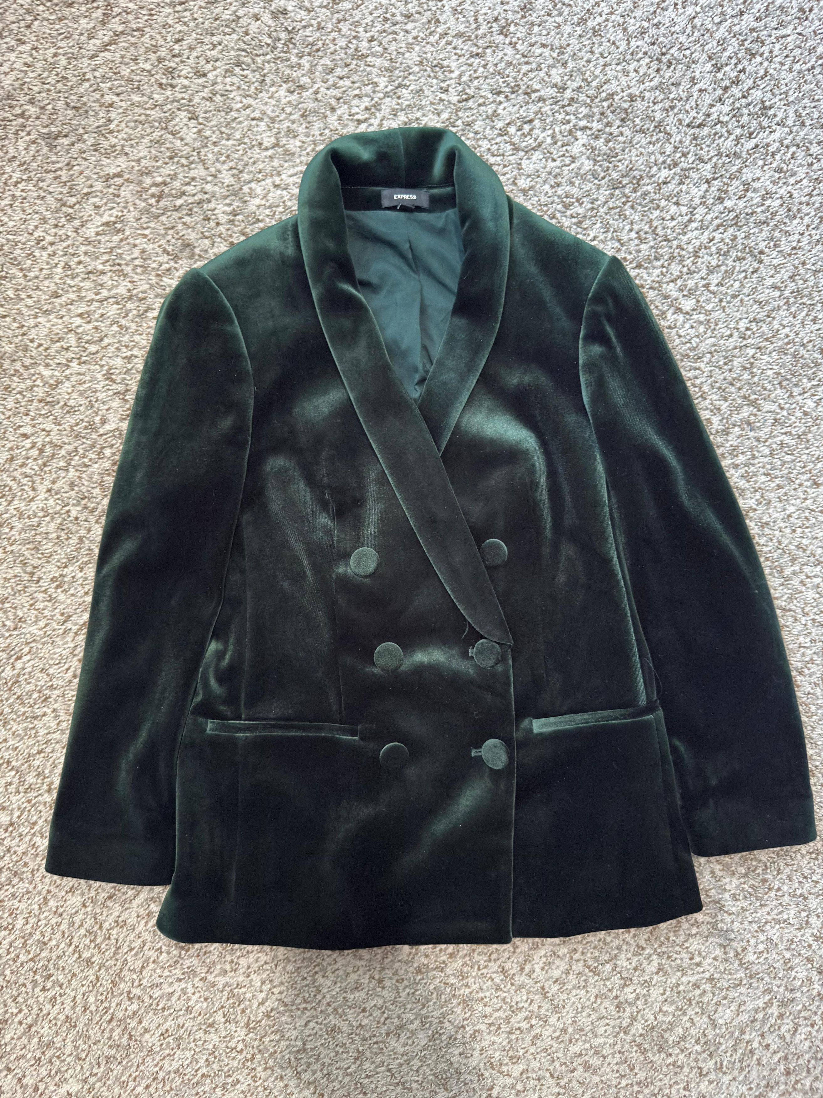 Express Elegant Express Velvet Women's Suit Set Dark Green - XS Size 25" / US 0 / IT 36 - 8 Thumbnail
