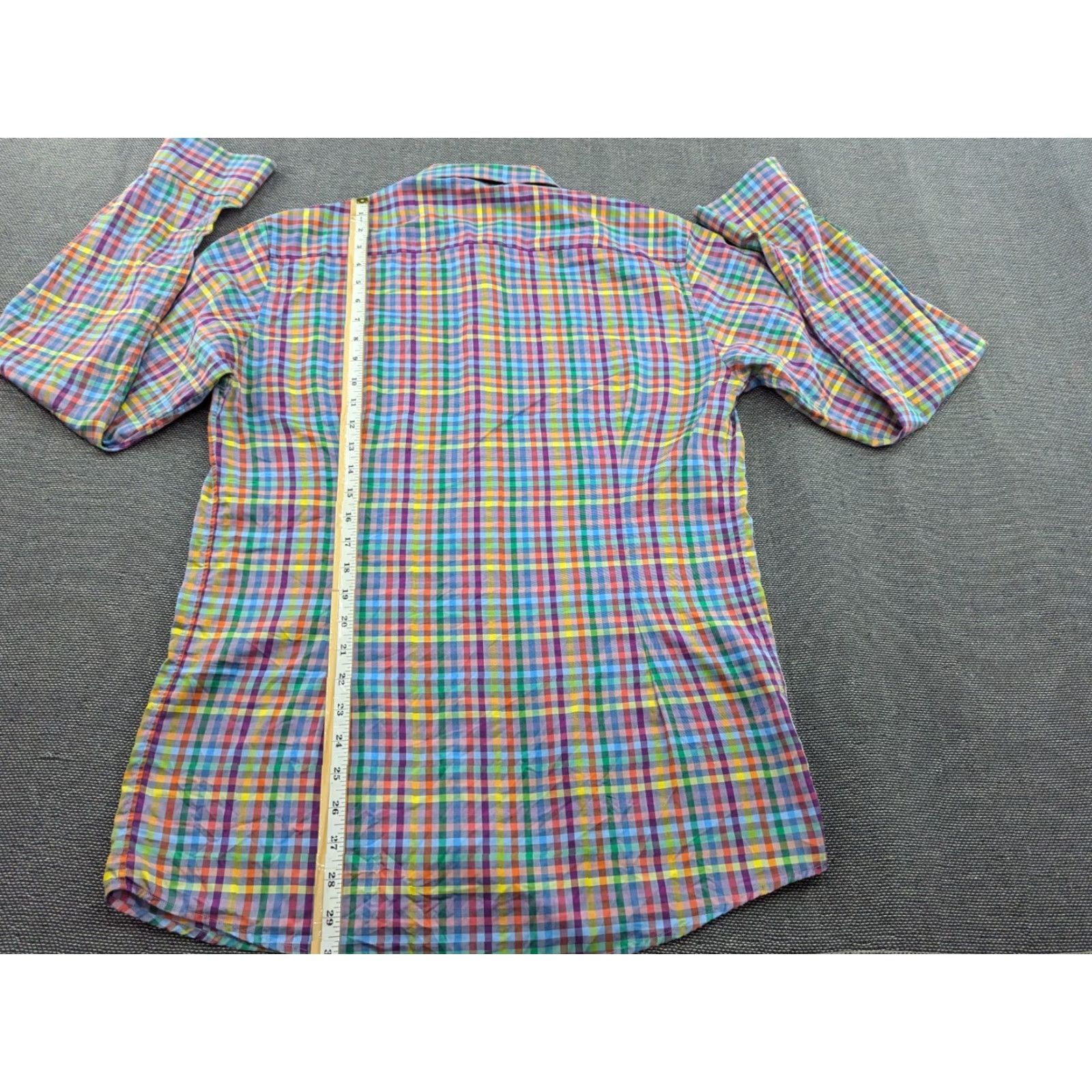 Eton ETON Mens Button Up Shirt 41 Slim Plaid Check Long Sleeve Multicolor Cotton Canvas Button-Up Men Size 41 Slim Mens Size US L / EU 52-54 / 3 - 6 Thumbnail